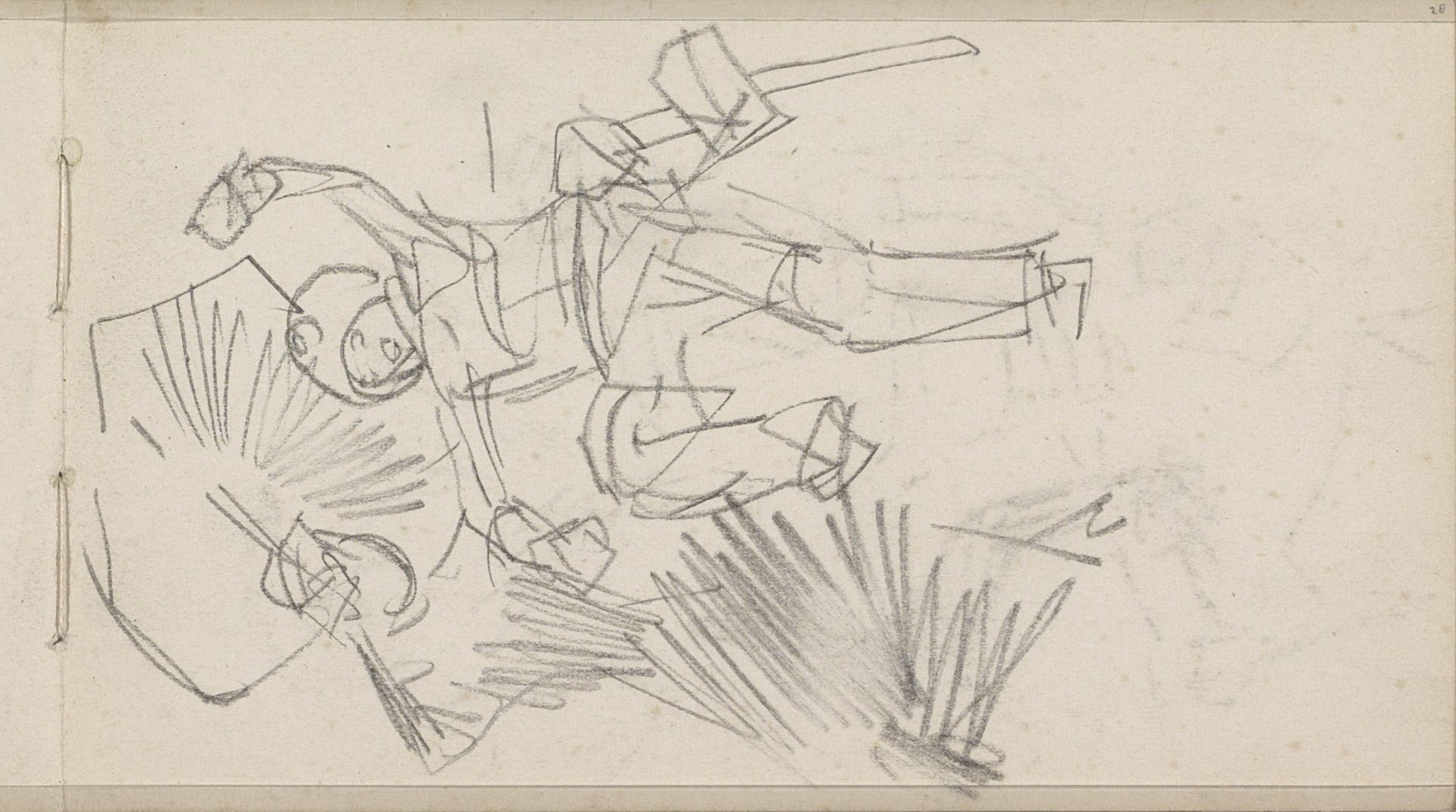 Figuur met opgeheven armen en been by George Hendrik Breitner