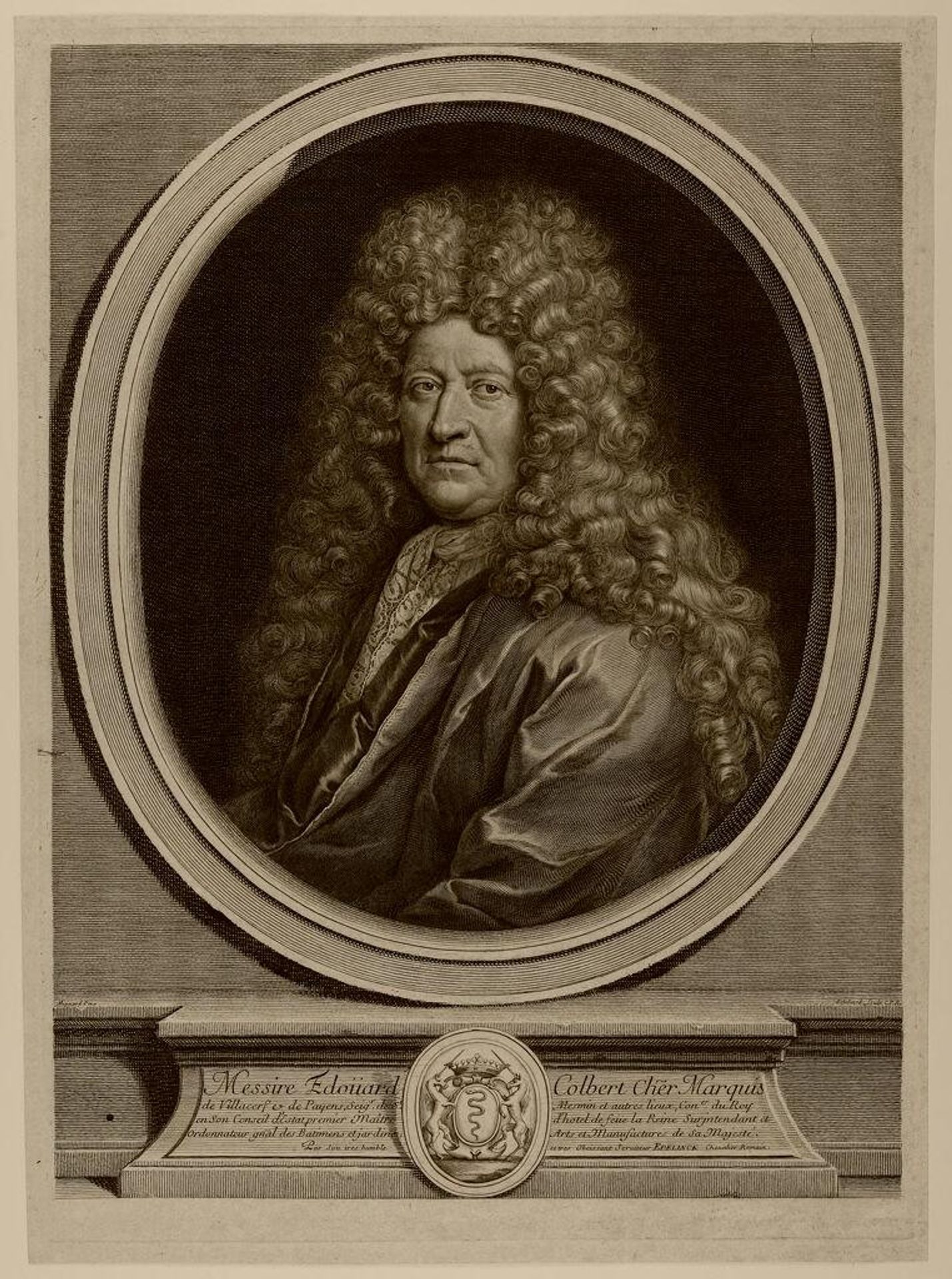 Ãdouard Colbert, Marquis de Villacerf by Gérard Edelinck
