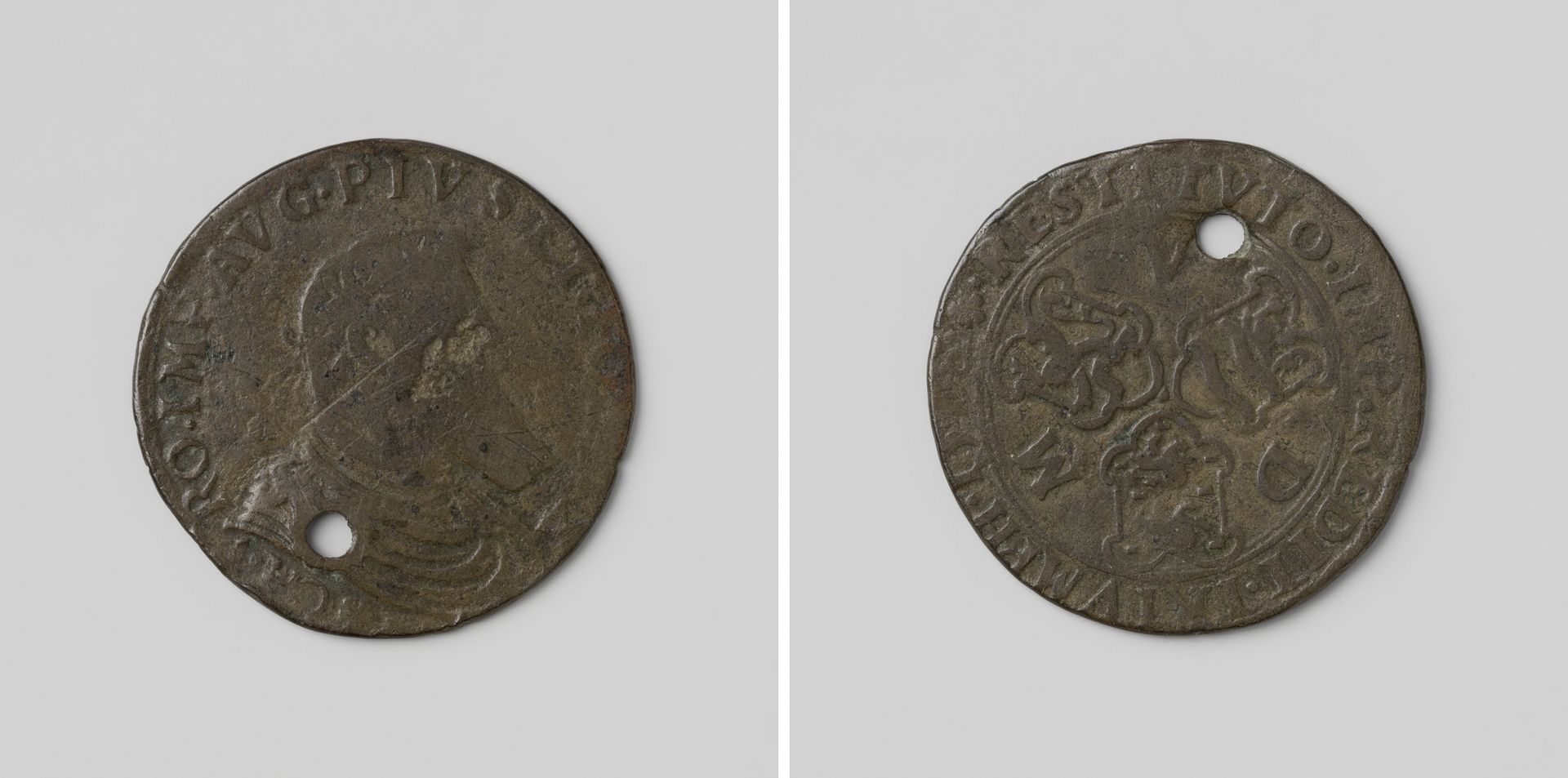 Herstel van de vrede in Duitsland op het Interim van Augsburg, rekenpenning ten behoeve van Mr. Vincent Dammasz., klerk-ordinaris van de rekenkamer van Holland te 's-Gravenhage by Anonymous