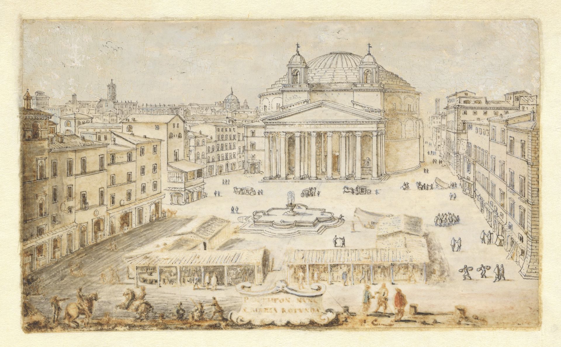 View of the Pantheon, Rome by Lievin Cruyl