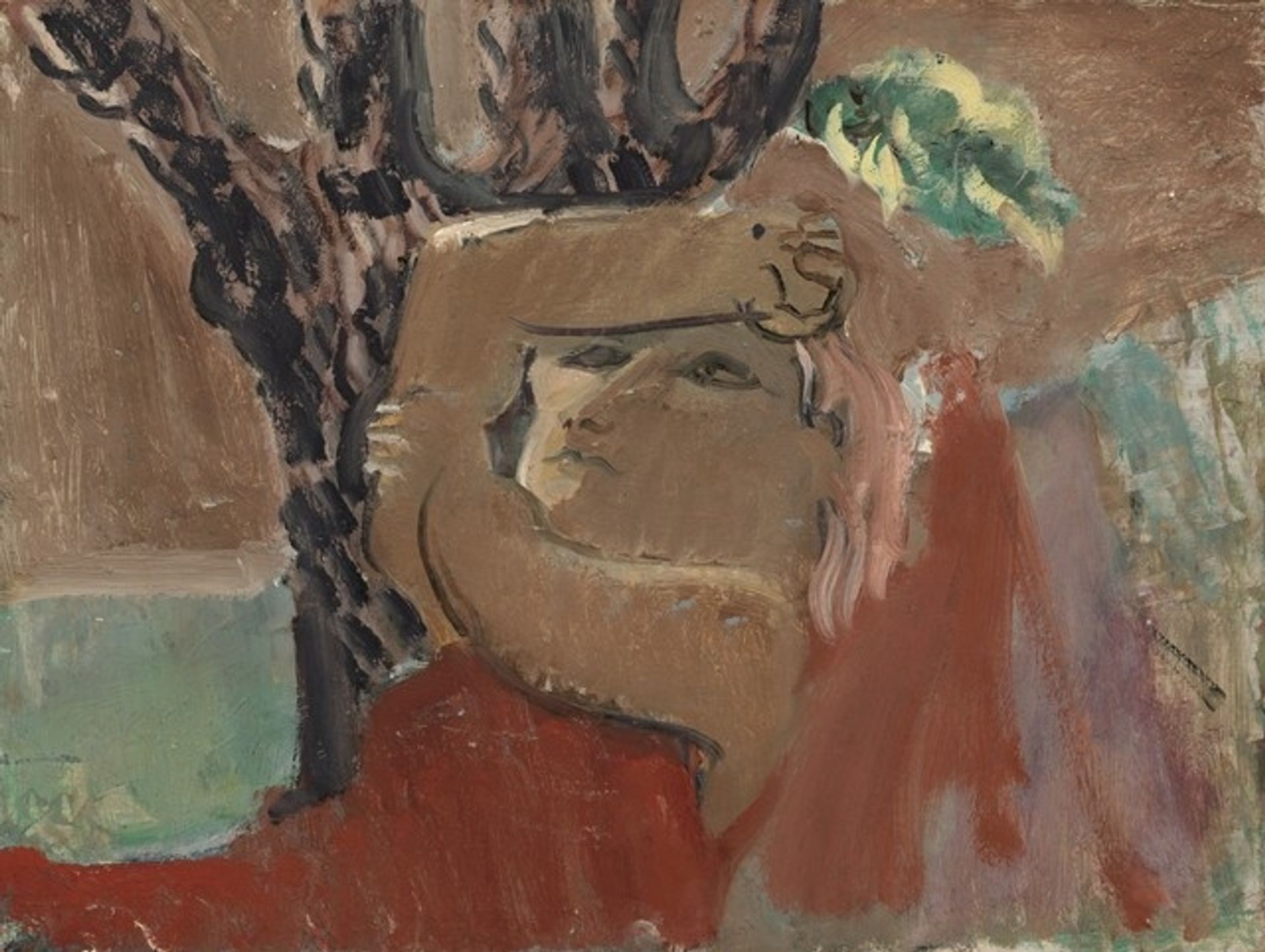 Untitled (woman under tree) [reverse] by Mark Rothko