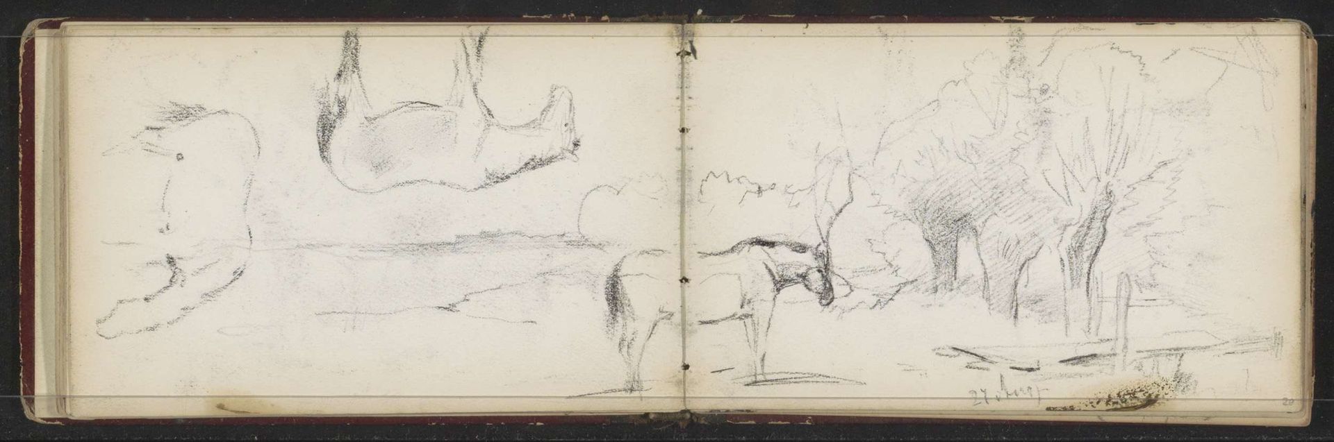 Paard in een weide by Willem Cornelis Rip