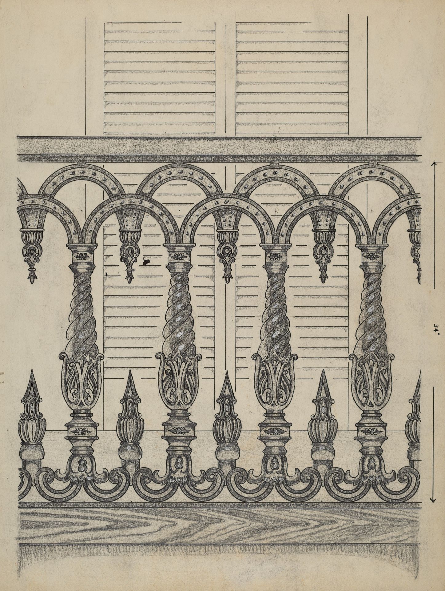 Cast Iron Balcony Rail by Thomas Byrne