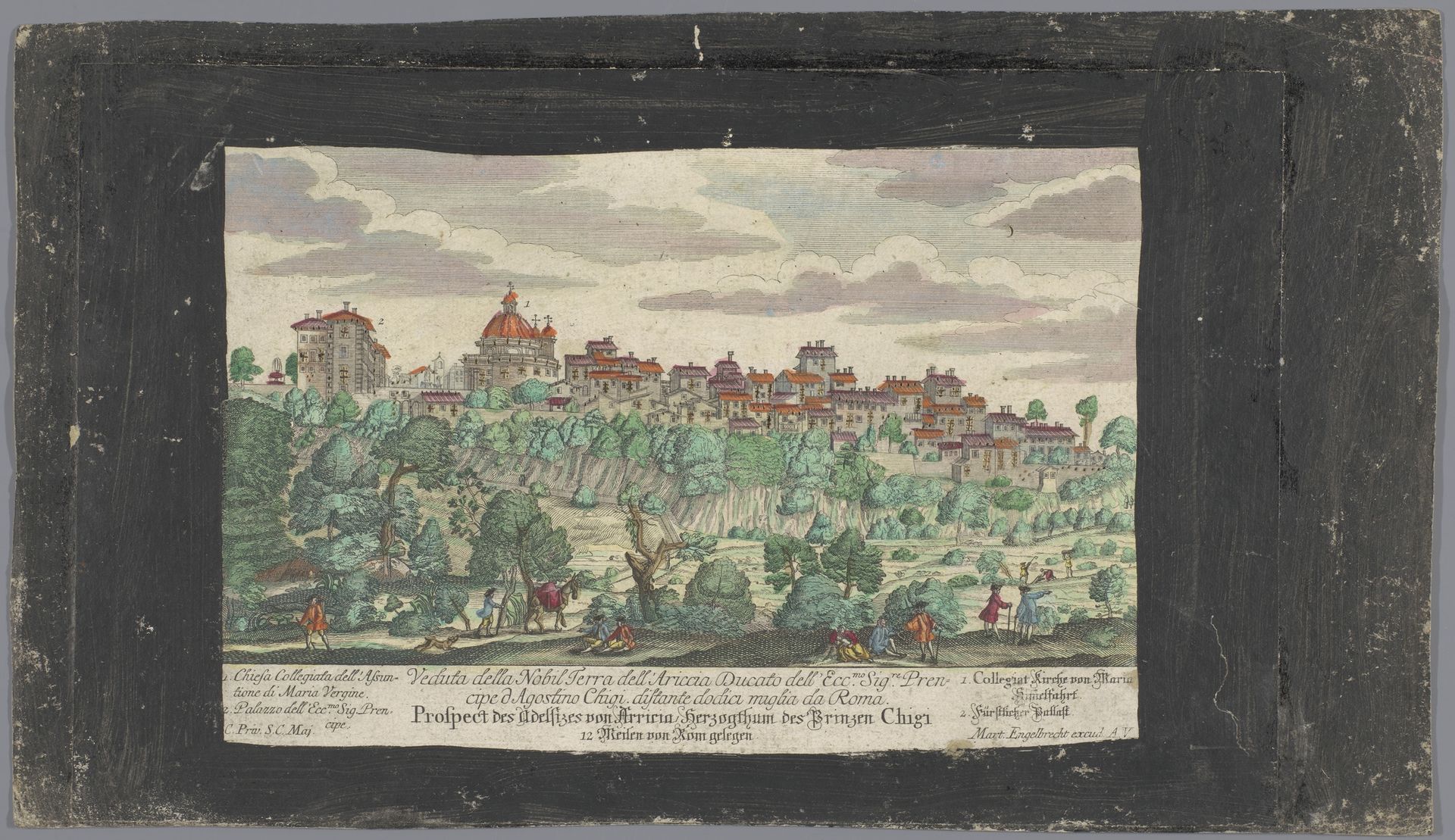 Gezicht op de stad Ariccia by Martin Engelbrecht