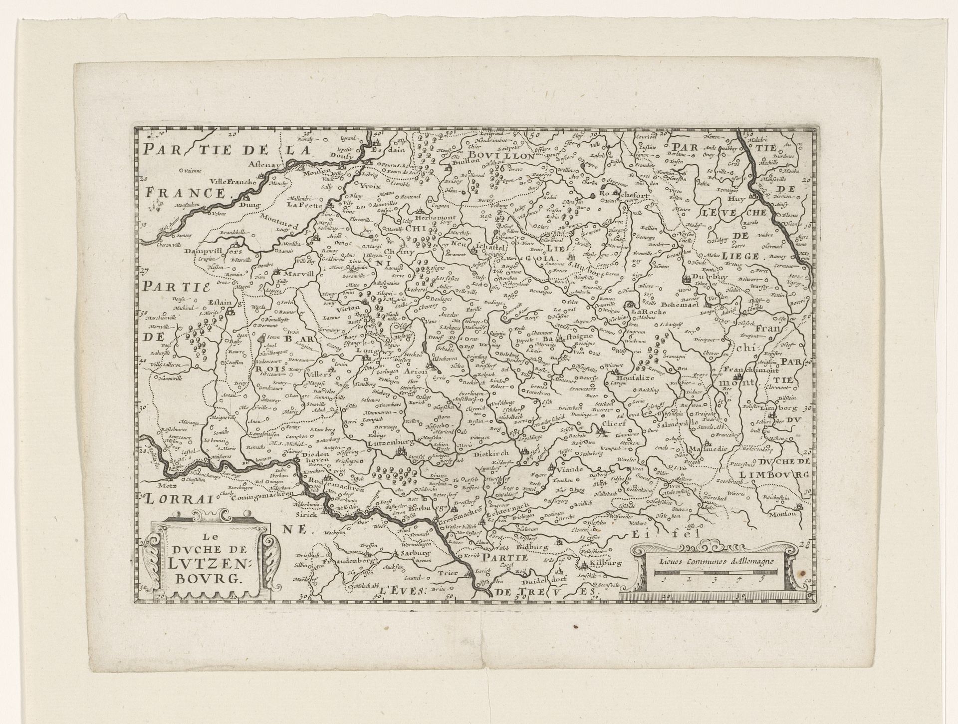 Kaart van het hertogdom Luxemburg by Anonymous
