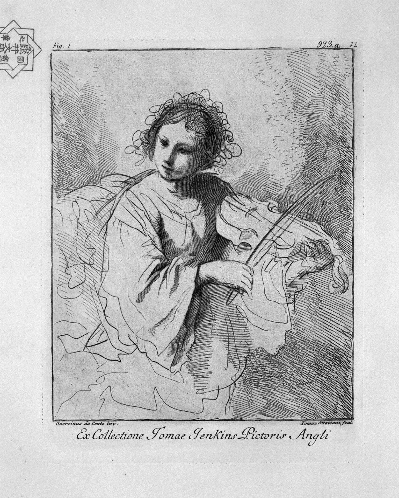 Young woman playing the violin by Giovanni Battista Piranesi