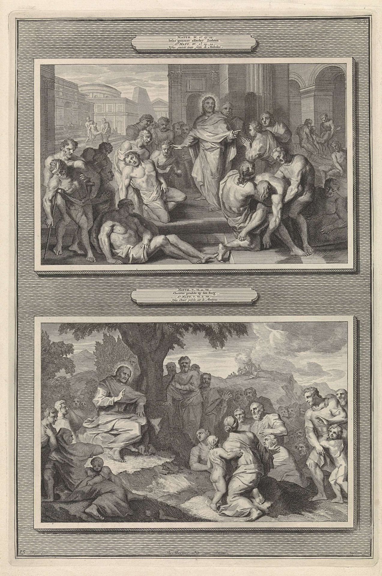 Christus geneest de zieken / de Bergrede by Cornelis Huyberts