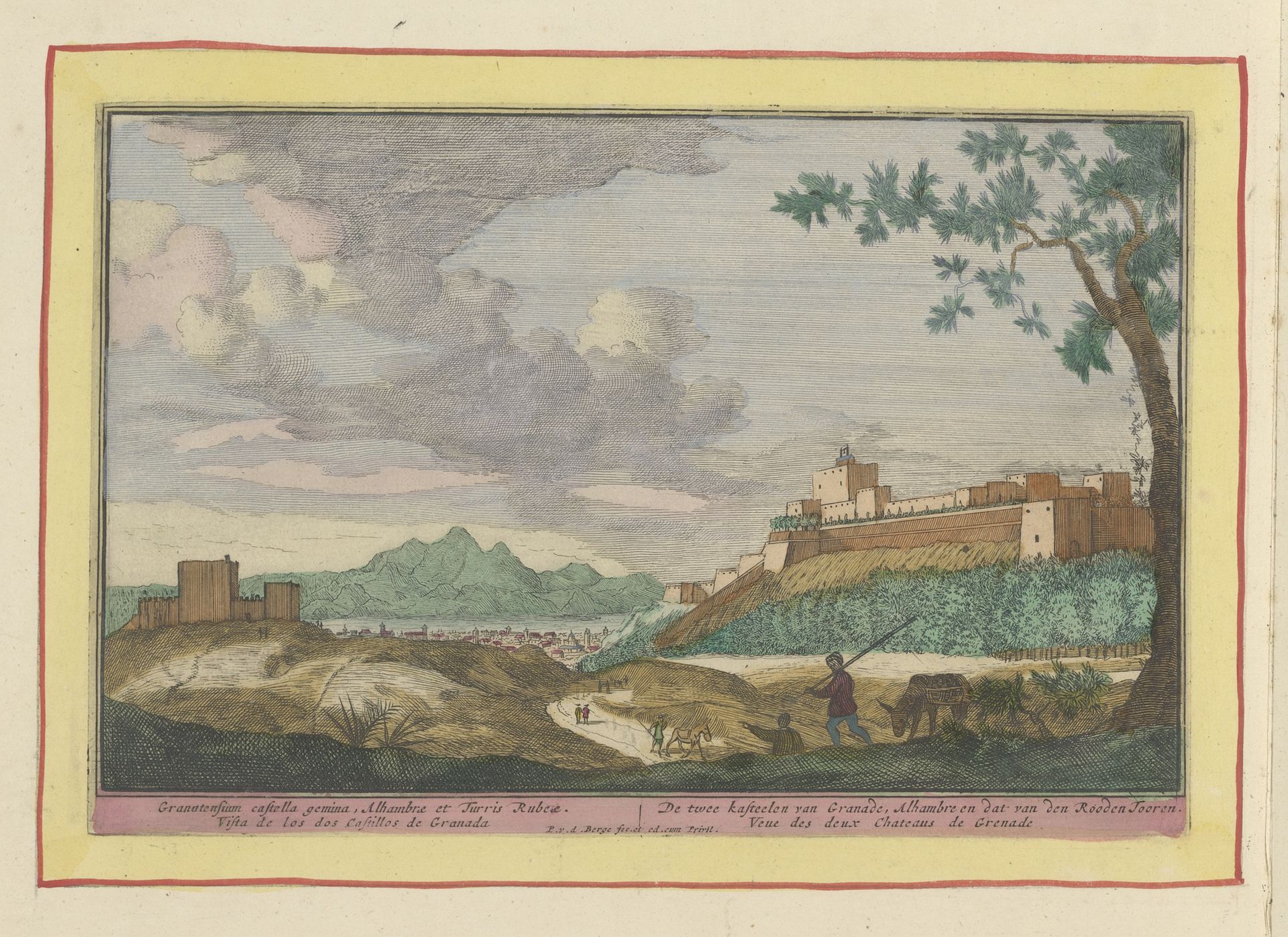 Gezicht op de gebouwen van het Alhambra te Granada by Pieter van den Berge