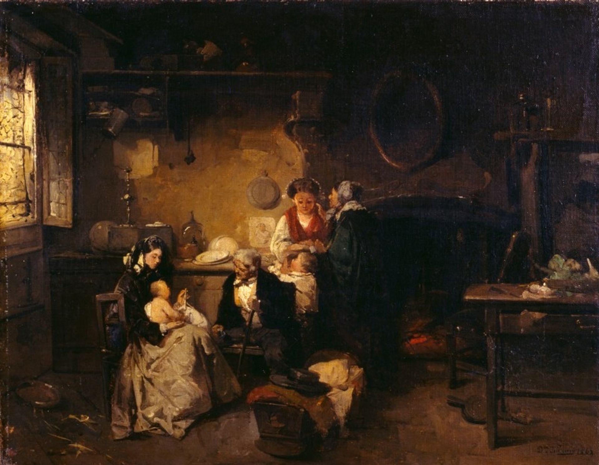 The visit to the nurse by Domenico Induno