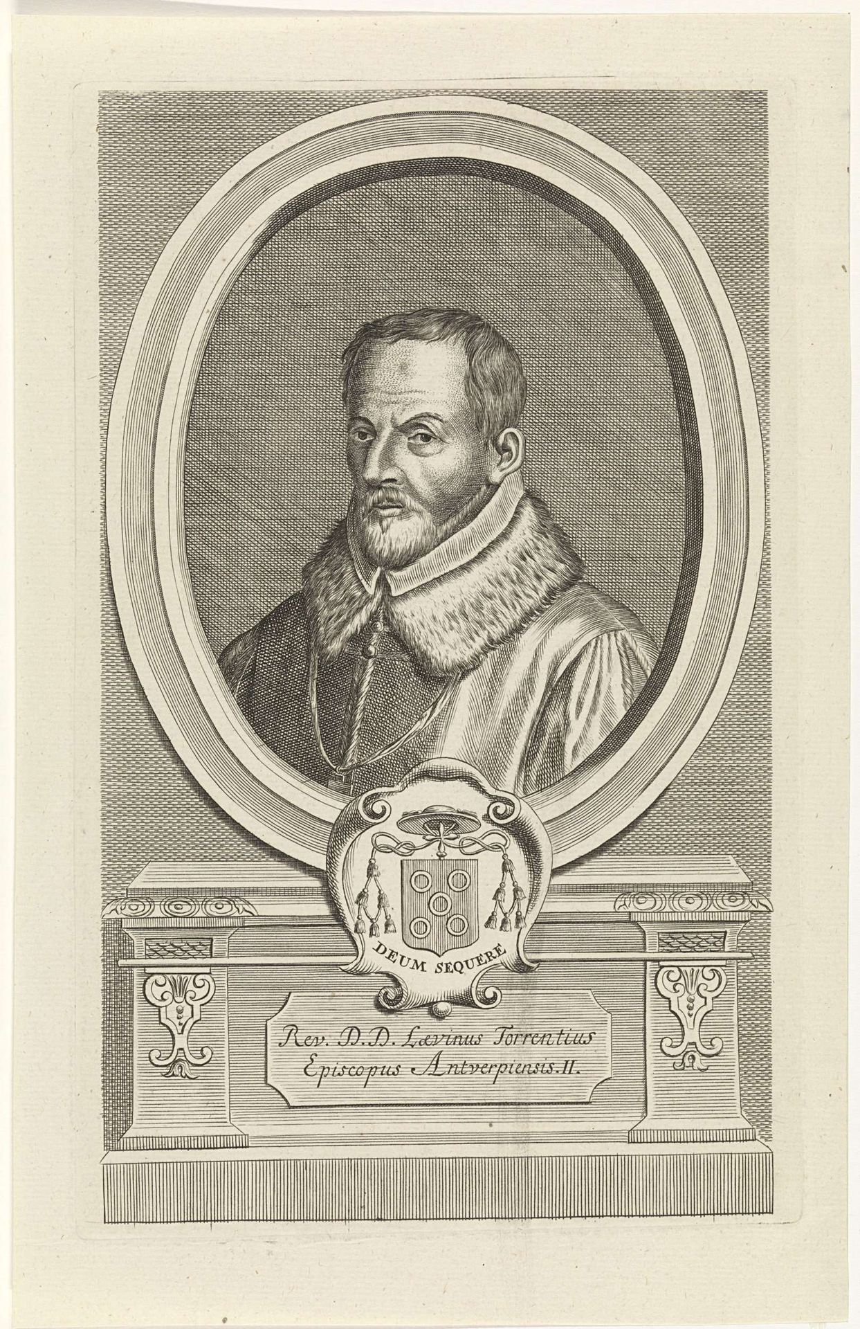 Portret van Laevinus Torrentius by Jan Baptist Jongelinx