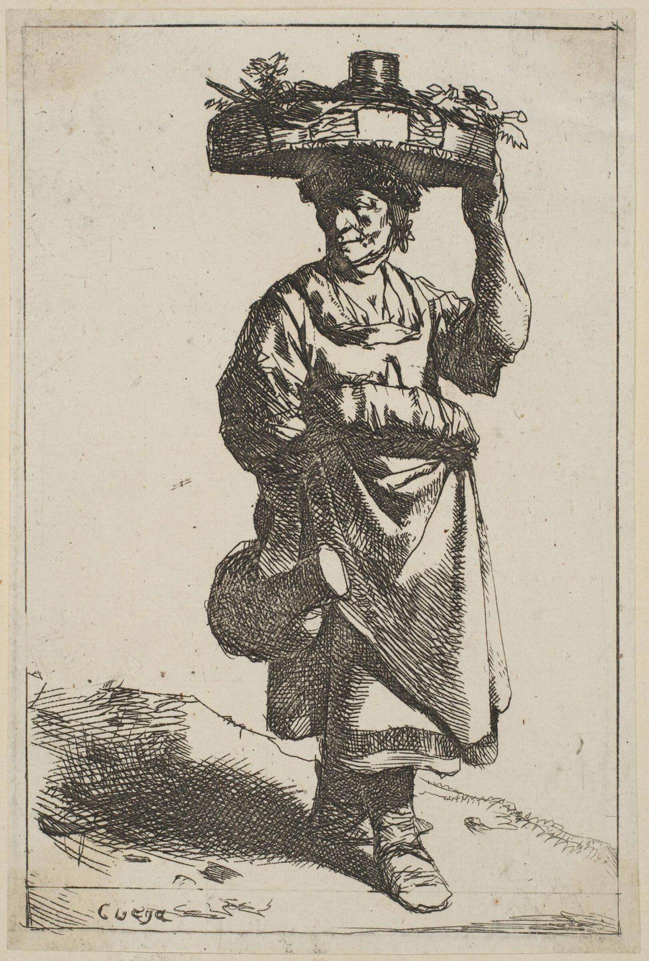 A Woman Carrying a Basket by Cornelis Bega