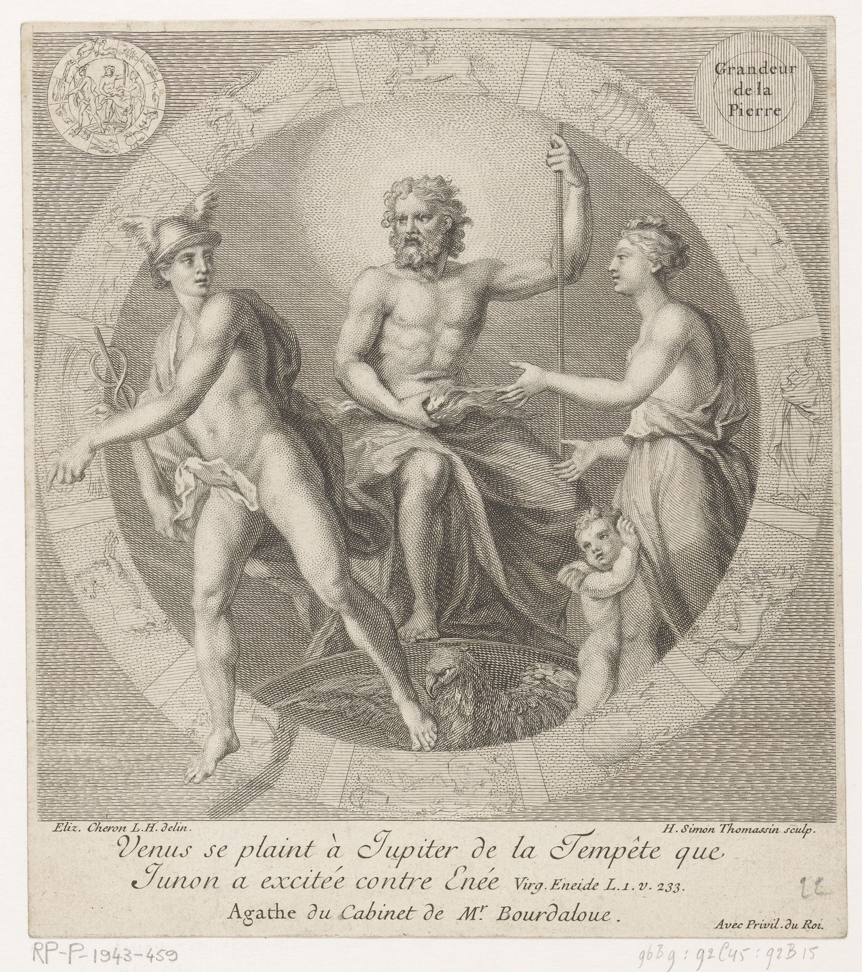 Venus beklaagt zich bij Jupiter over het lot van Aeneas by Simon Thomassin