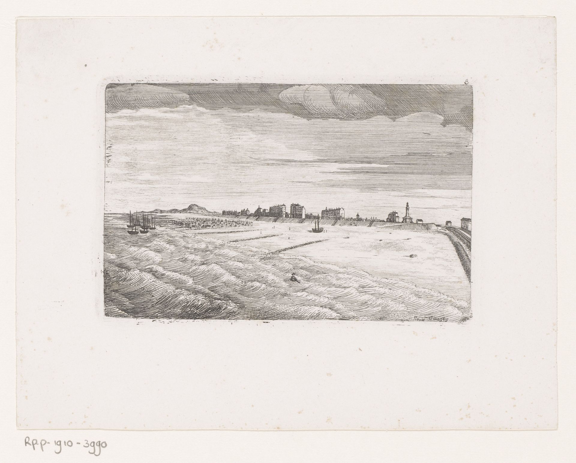 Gezicht op een kustplaats, waarschijnlijk Blankenberge by Louis Jaugey