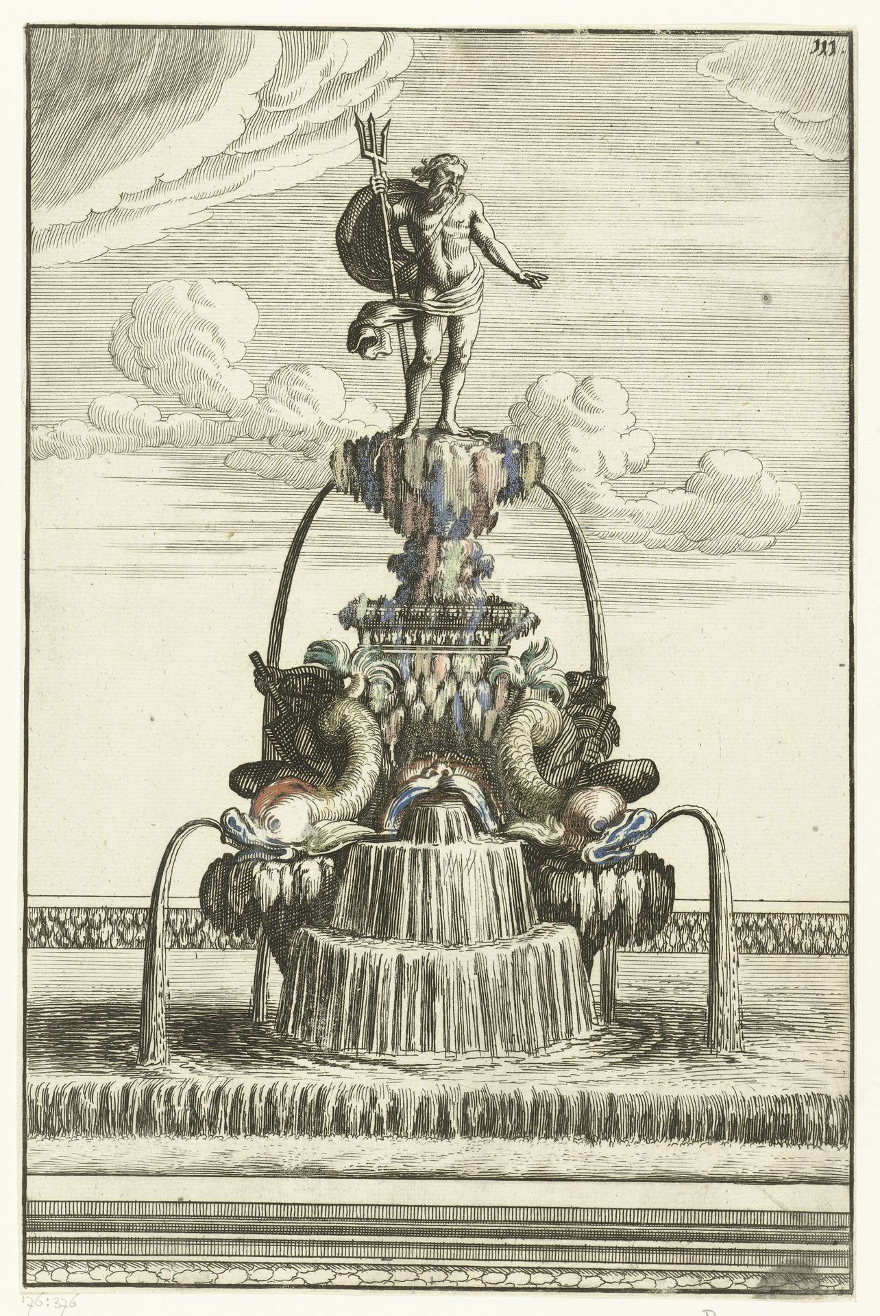 Fontein met beeld van Neptunus by Anonymous