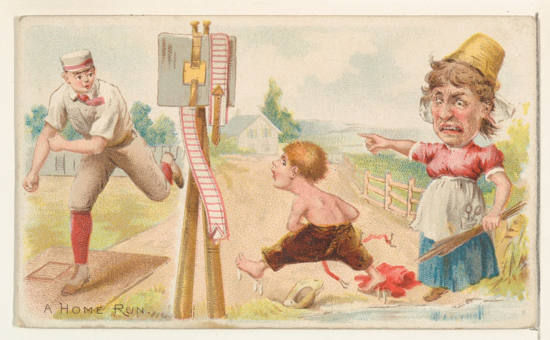 A Home Run, from the Talk of the Diamond set (N135) issued by Duke Sons & Co., a branch of the American Tobacco Company by W. Duke, Sons & Co.