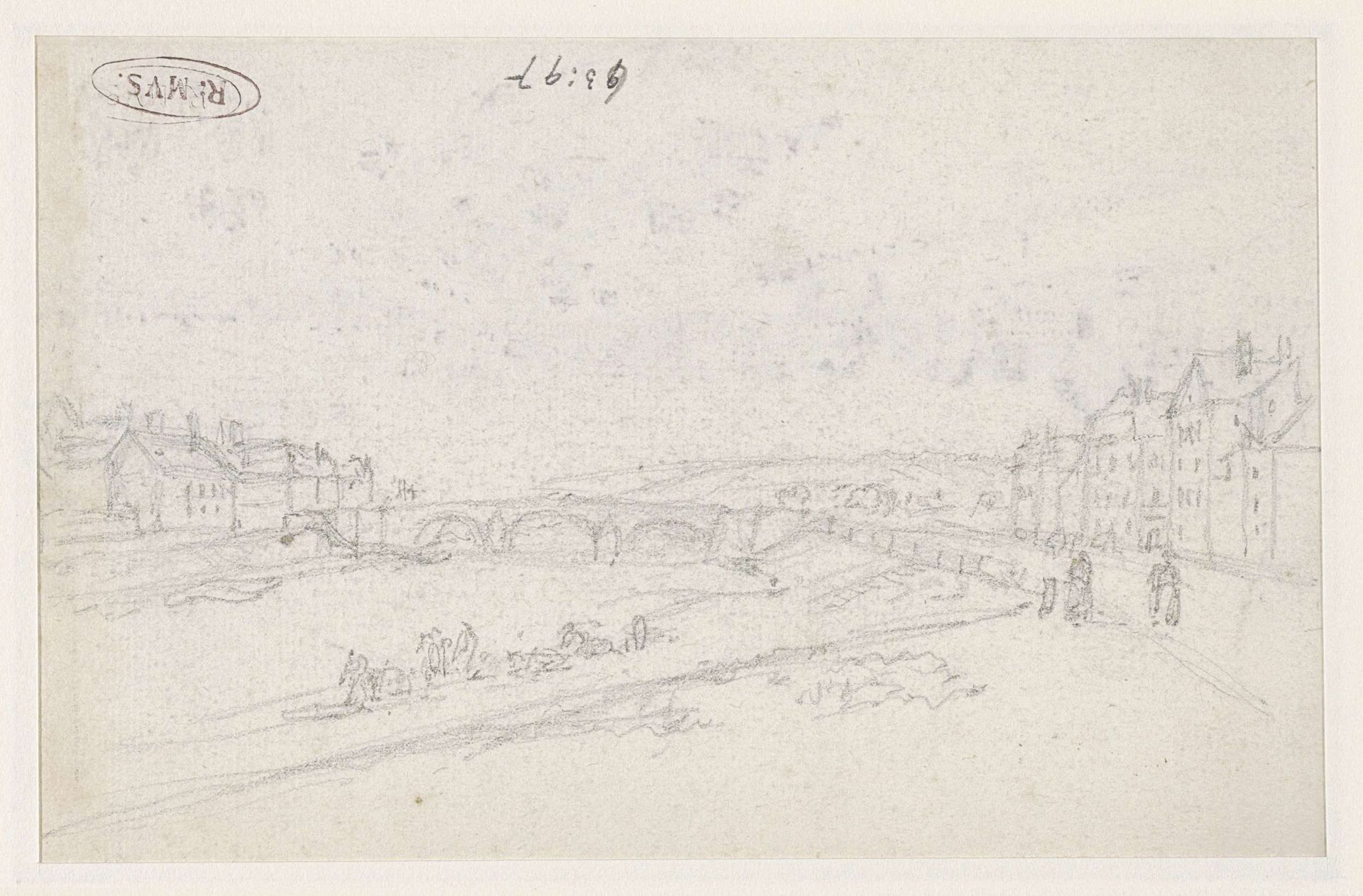 De Seine buiten de stad by Georges Michel
