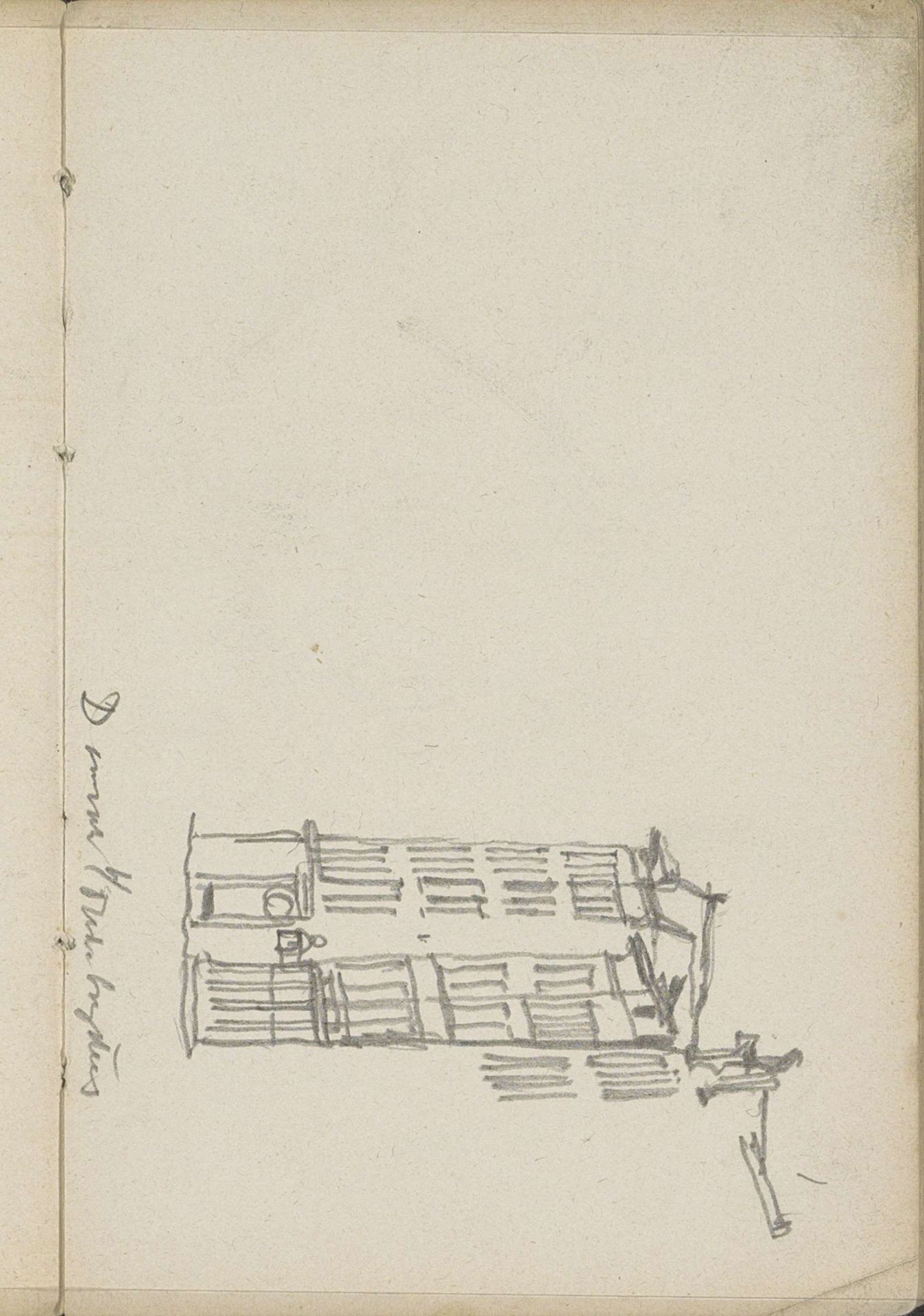 Gezicht op gebouwen aan het Damrak te Amsterdam ter hoogte van de Oudebrugsteeg by George Hendrik Breitner