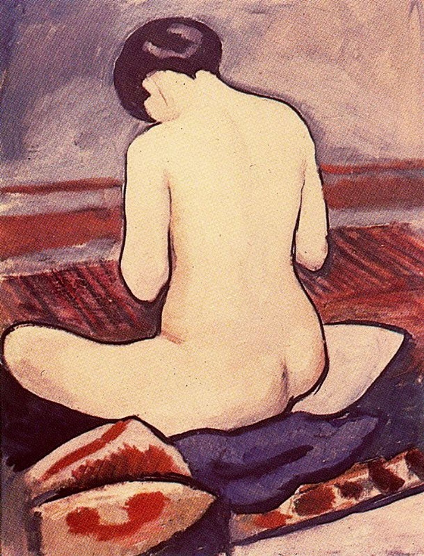 Seated female with a pillow by August Macke