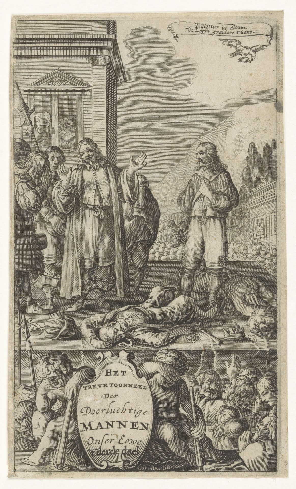 Mannen aanschouwen ter dood gebrachte figuren by Anonymous