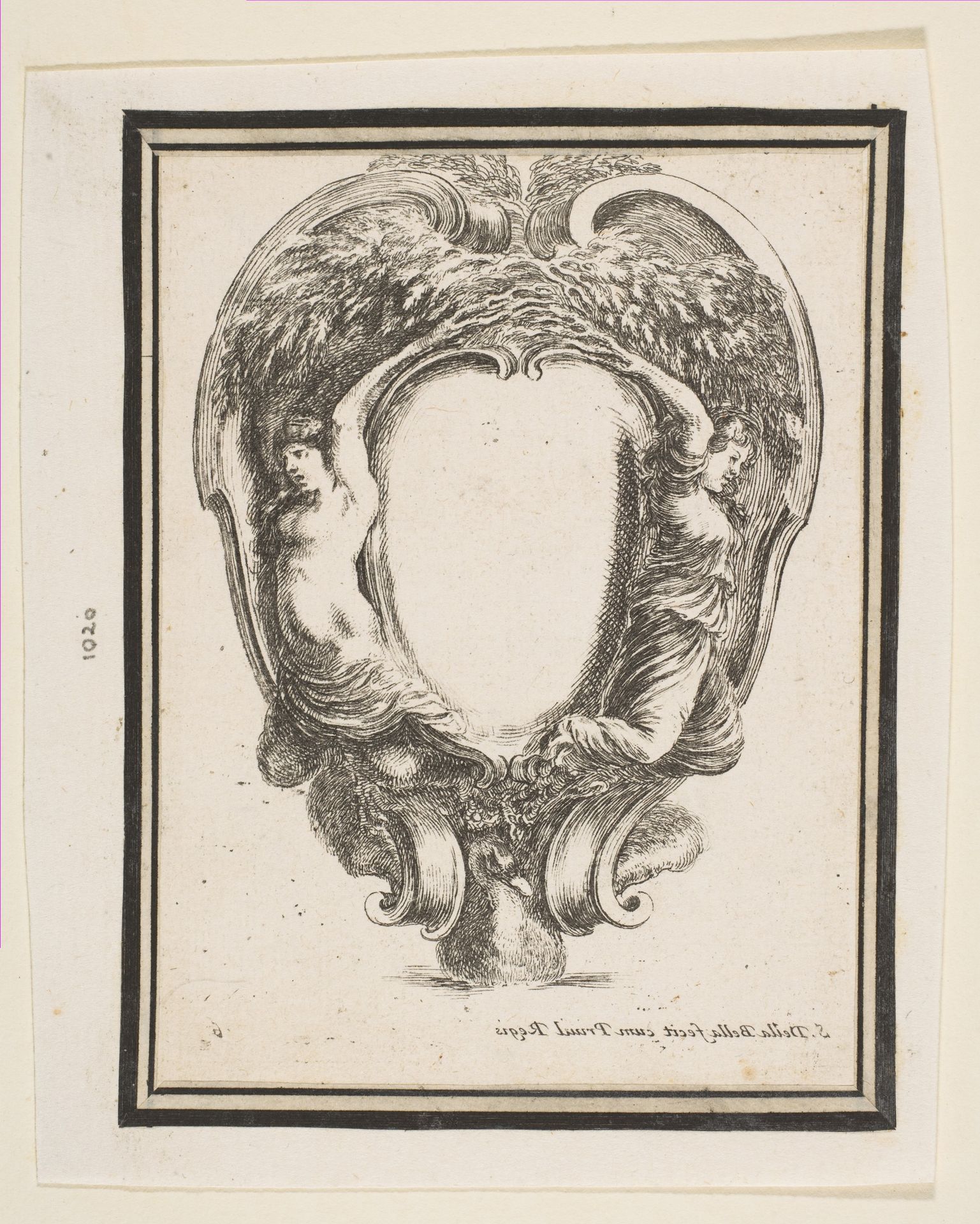 Cartouche with Duck and Nymphs by Stefano della Bella