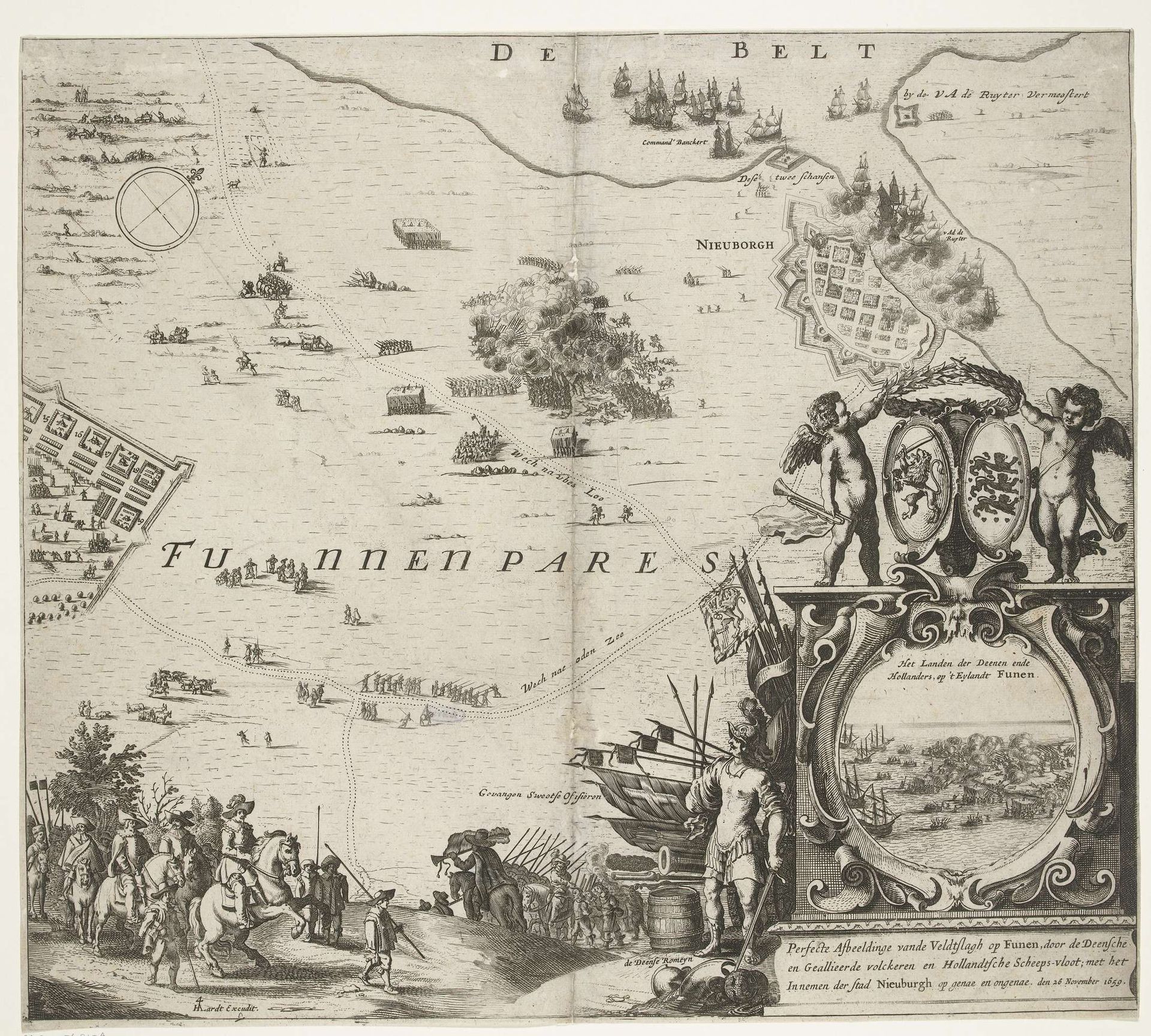 Nederlaag der Zweden op Funen, 26 november 1659 by Salomon Savery