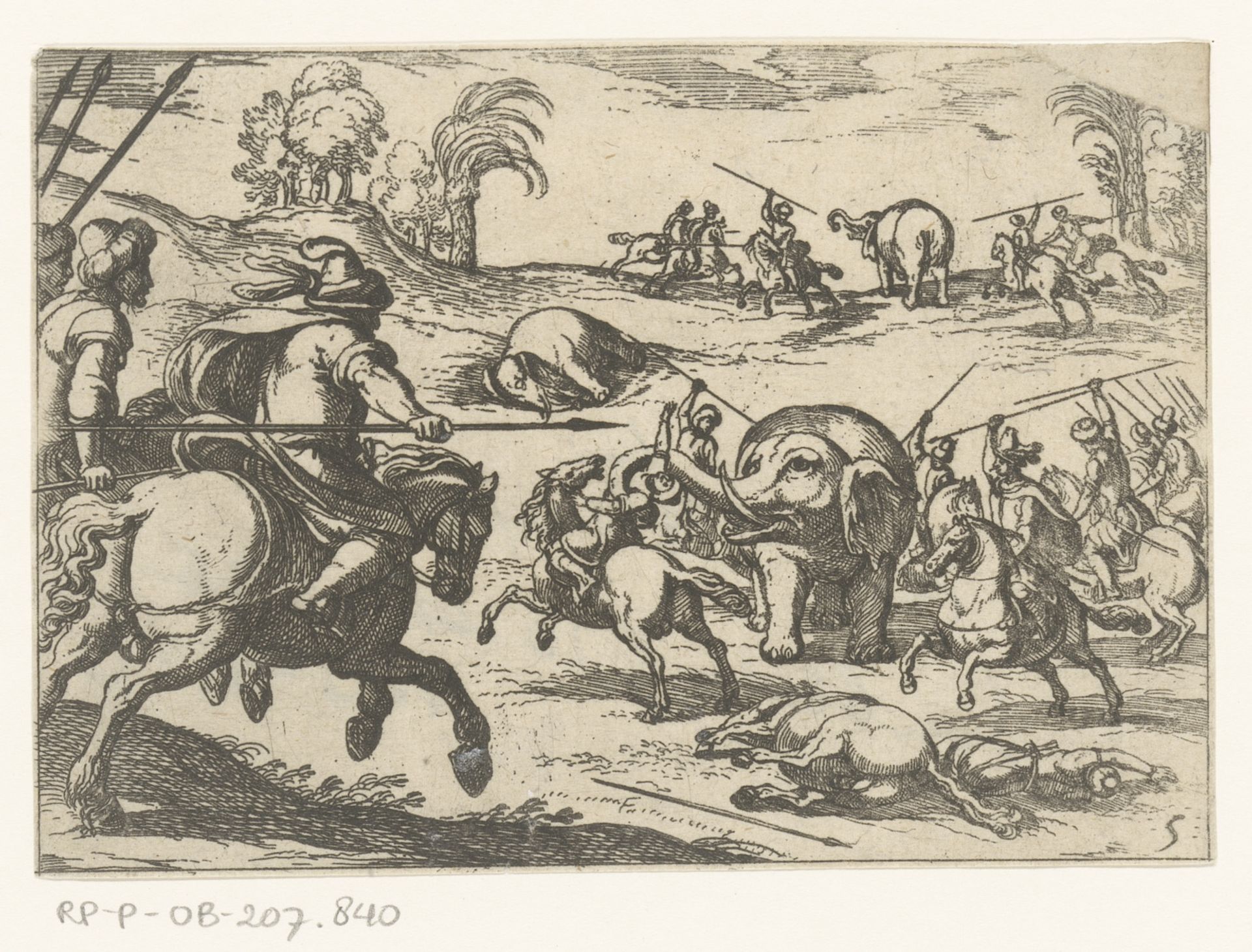 Jacht op olifanten by Antonio Tempesta