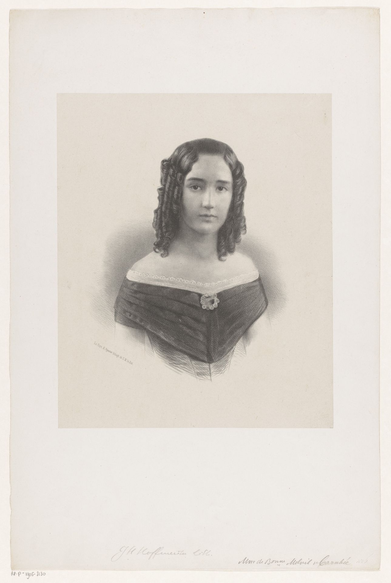 Portret van een onbekende vrouw, mogelijk mevrouw Melvill van Carnbee by Johan Hendrik Hoffmeister