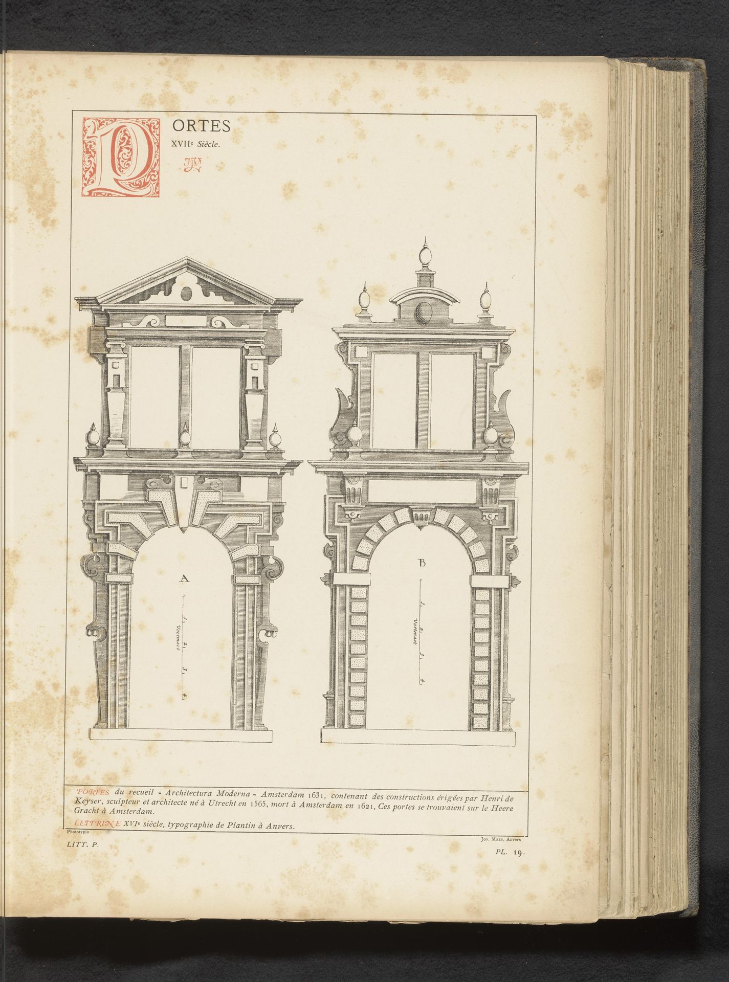 Reproductie van een prent van twee woningen door Hendrik de Keyser by Anonymous