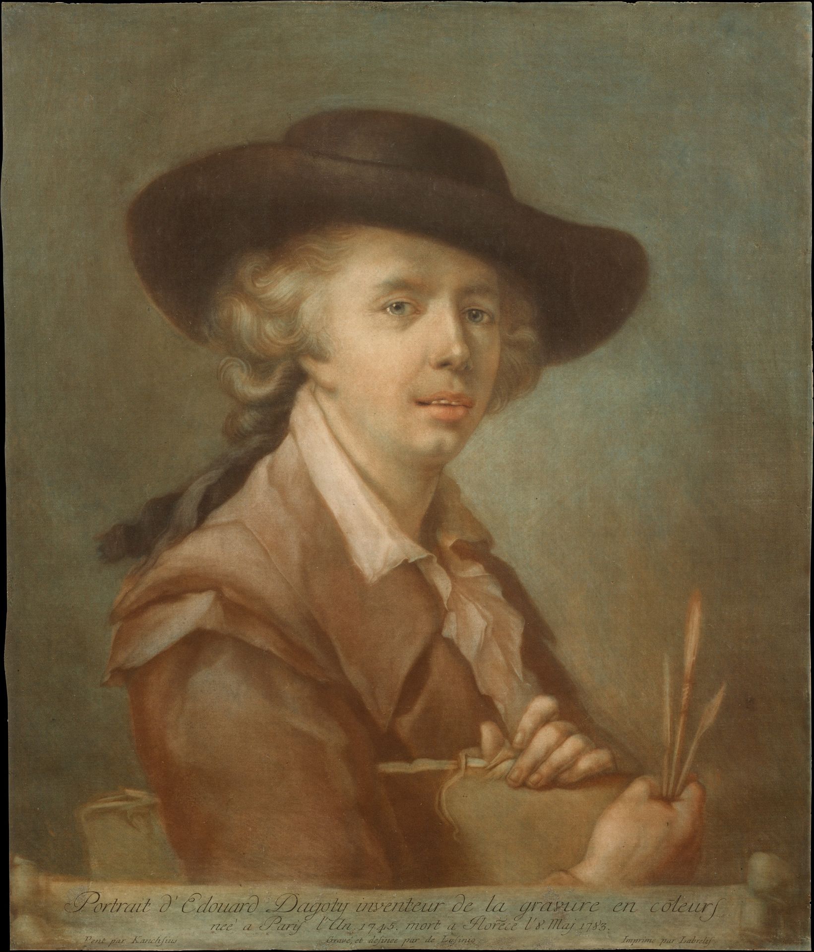 Portrait of Edouard Gautier-Dagoty by Carlo Lasinio