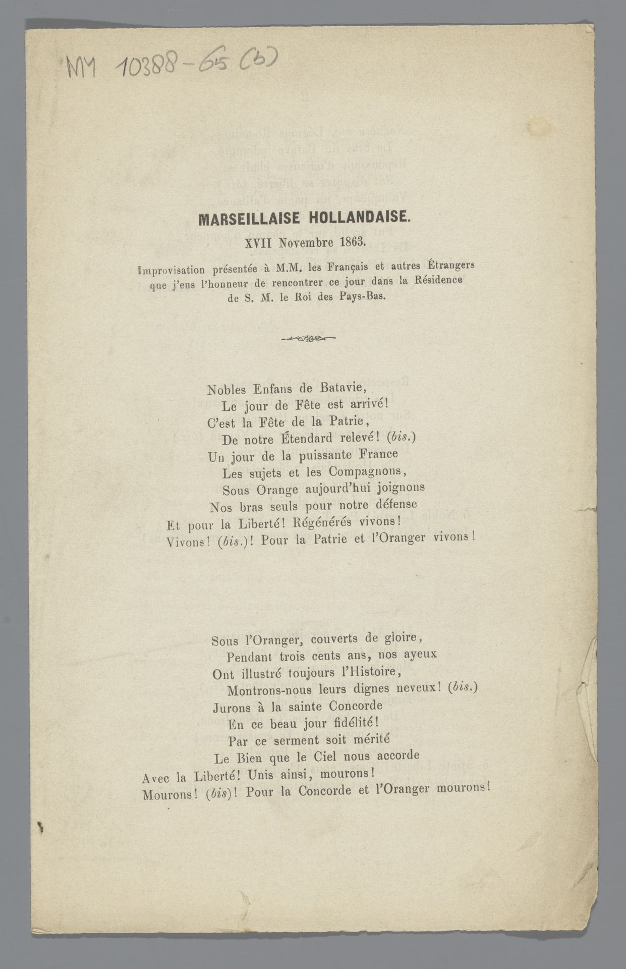 Marseillaise-Hollandaise by Anthonius Johannes van Tetroode