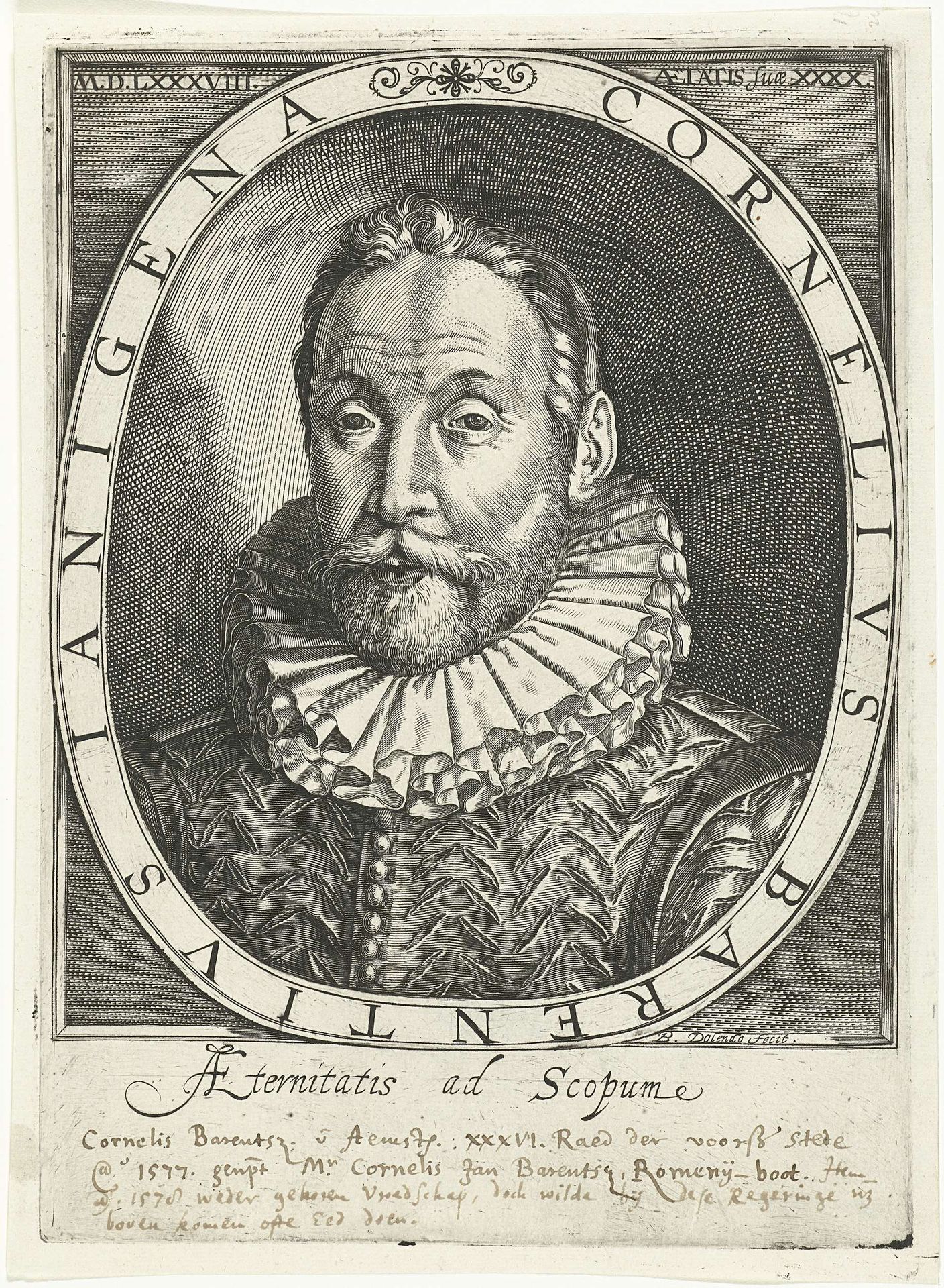 Portret van Cornelis Jan Barents op 40-jarige leeftijd by Bartholomeus Willemsz. Dolendo