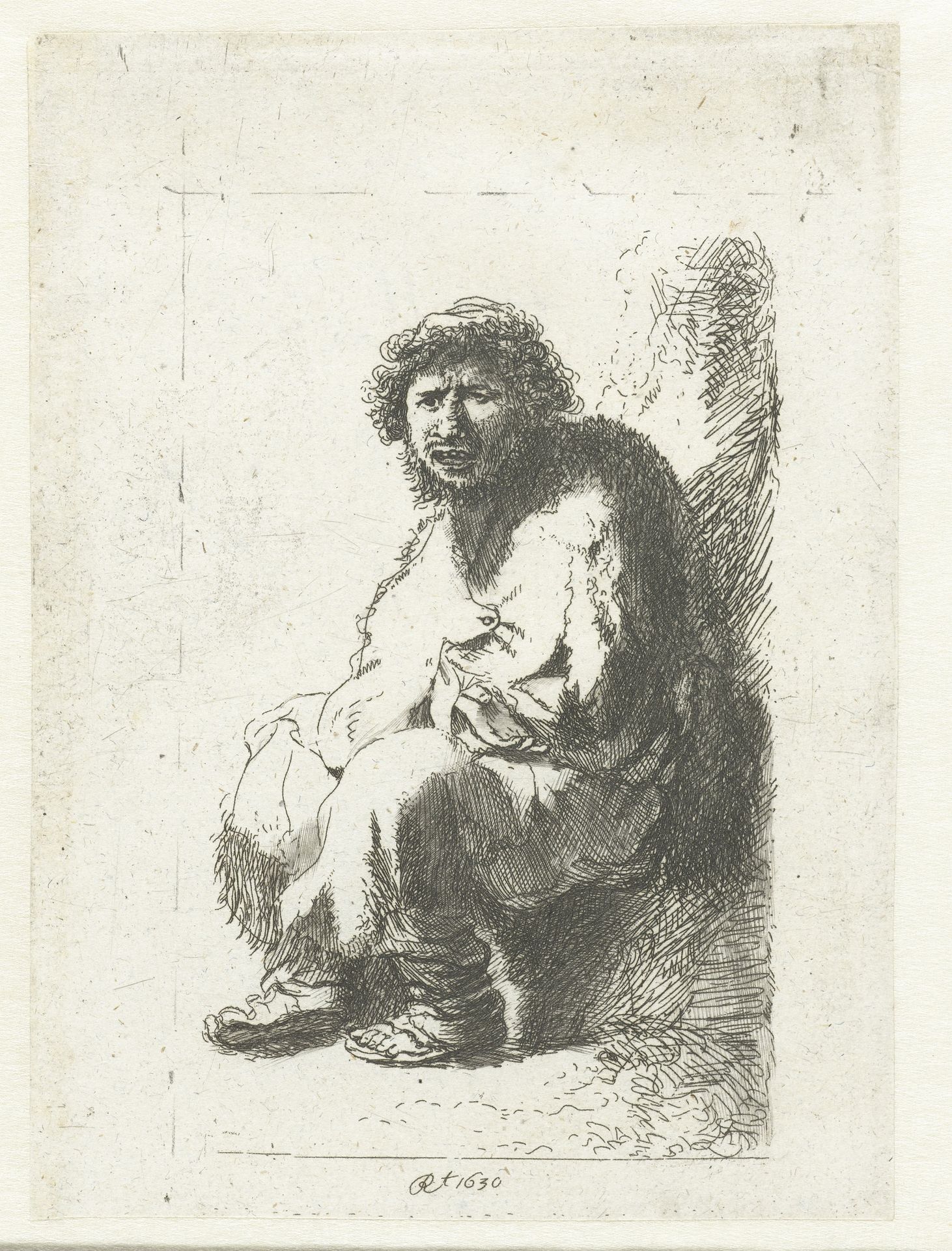 Beggar seated on a bank by Anonymous