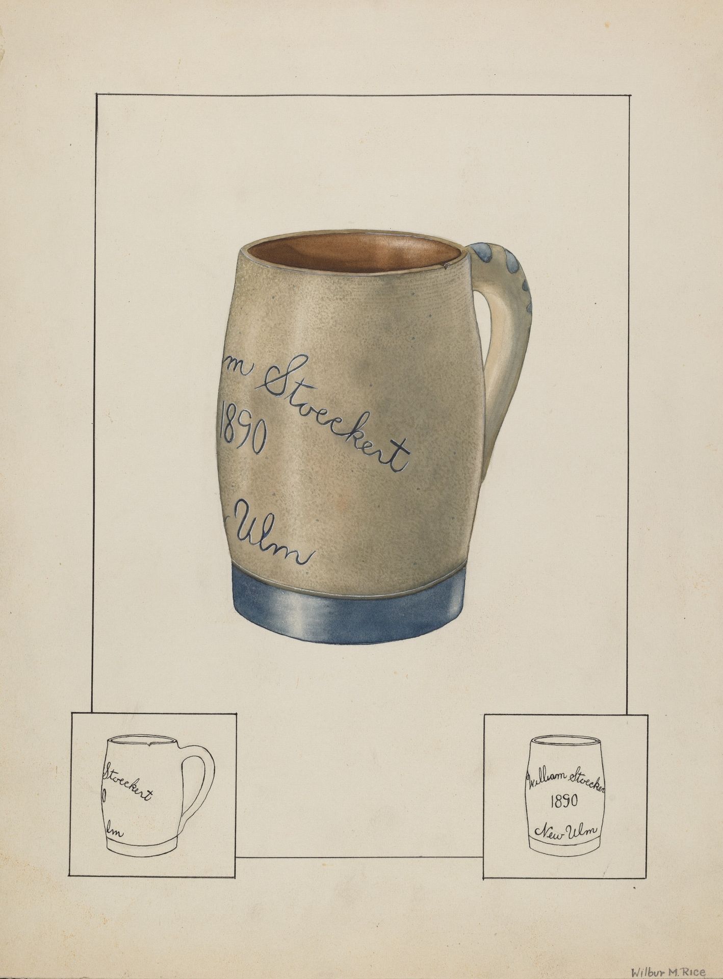 Earthenware Beer Mug by Wilbur M Rice