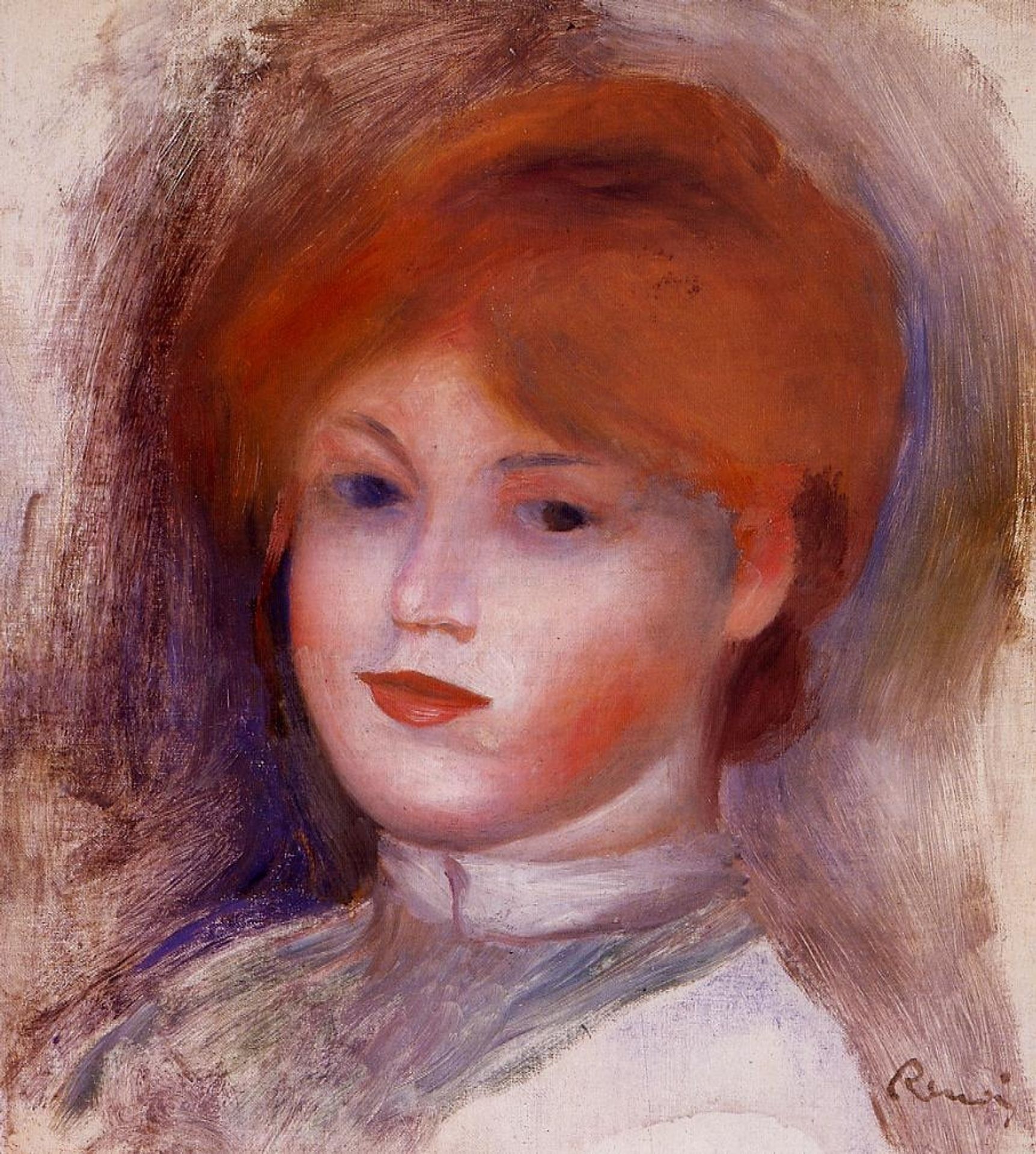 Head of a Young Woman by Pierre-Auguste Renoir