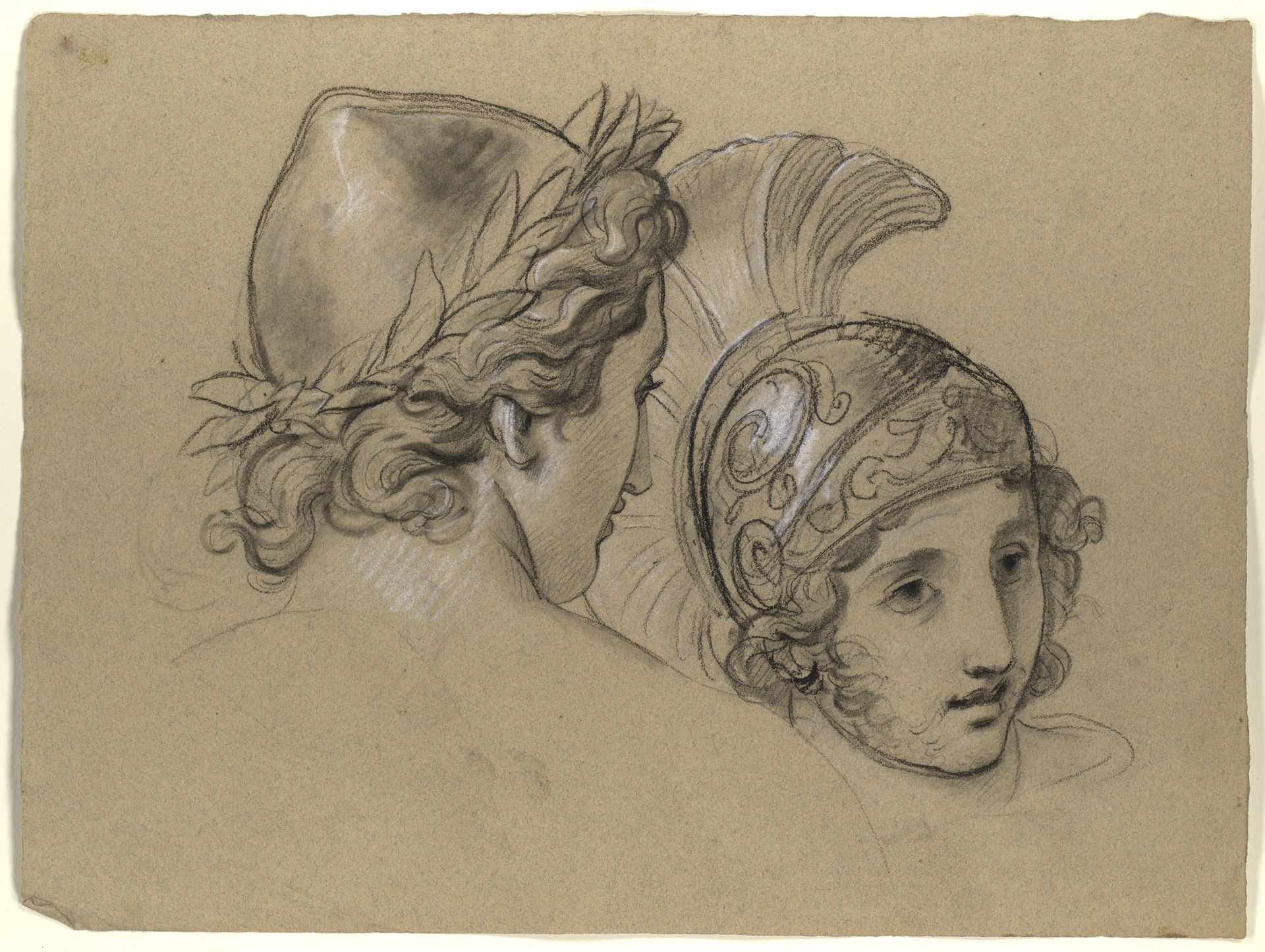 Study of Heads for Study for "Castor and Pollux Freeing Helen" by Joseph-Ferdinand Lancrenon