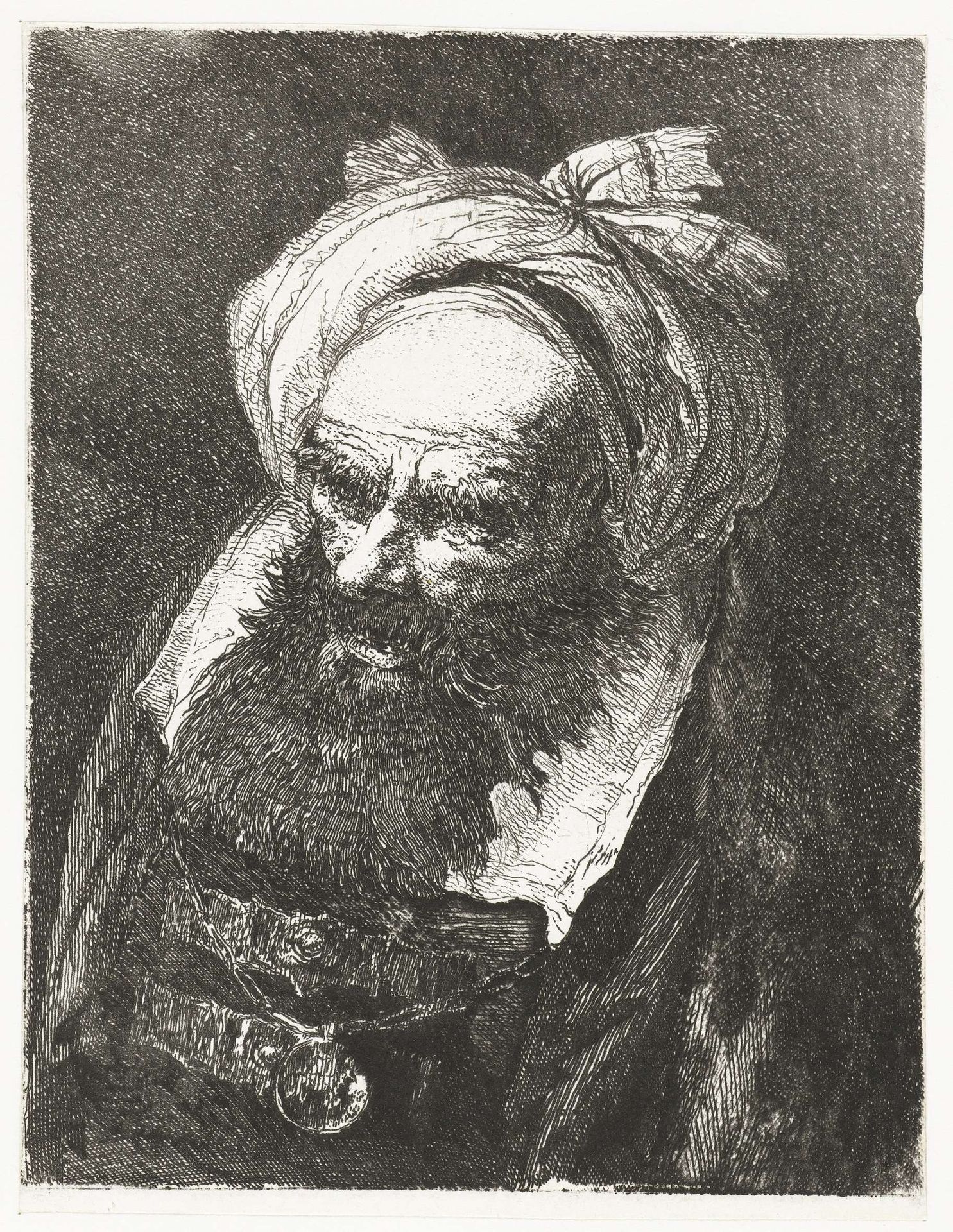 Oude man met tulband by Giovanni Domenico Tiepolo