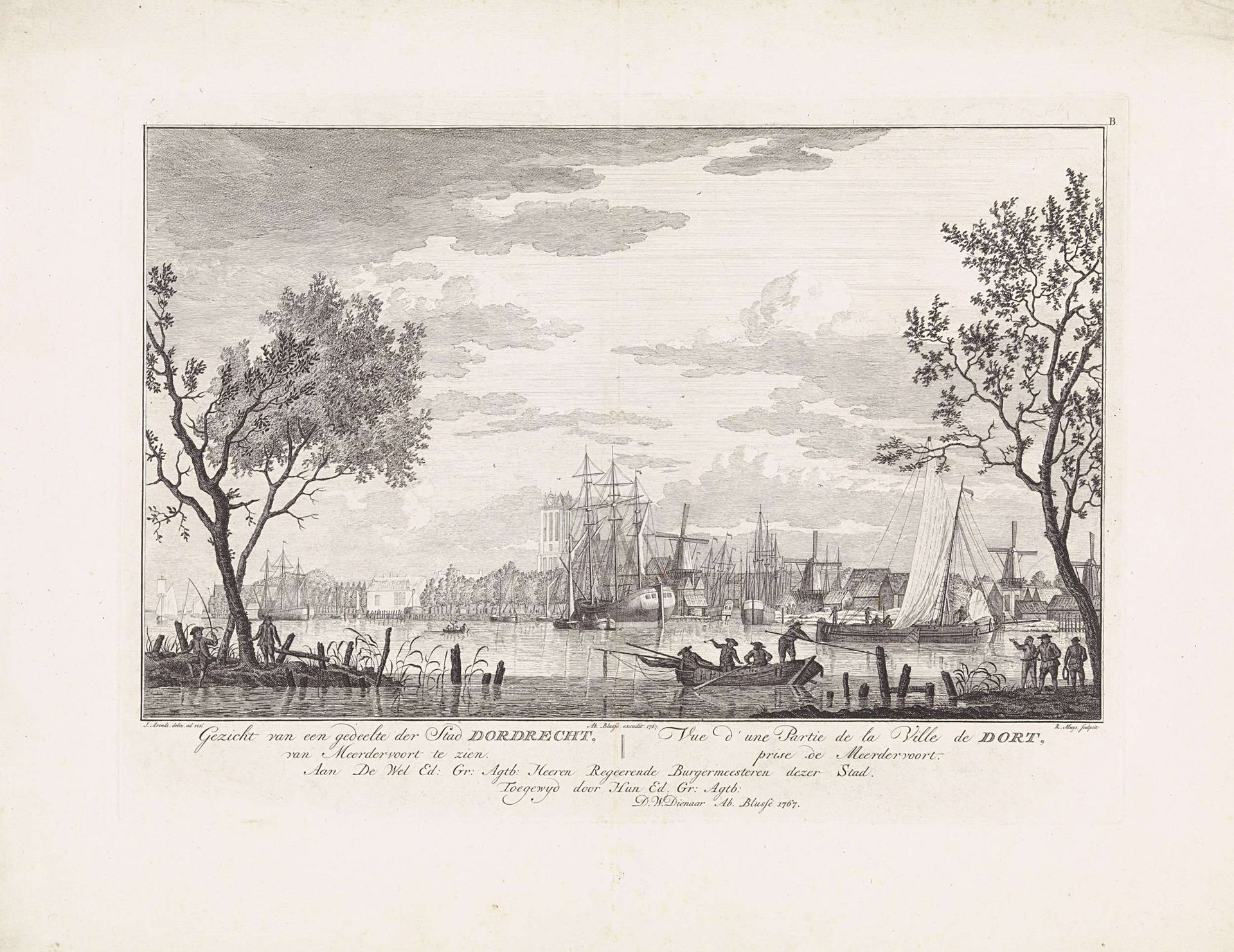 Gezicht op Dordrecht vanaf Meerdervoort by Robbert Muys