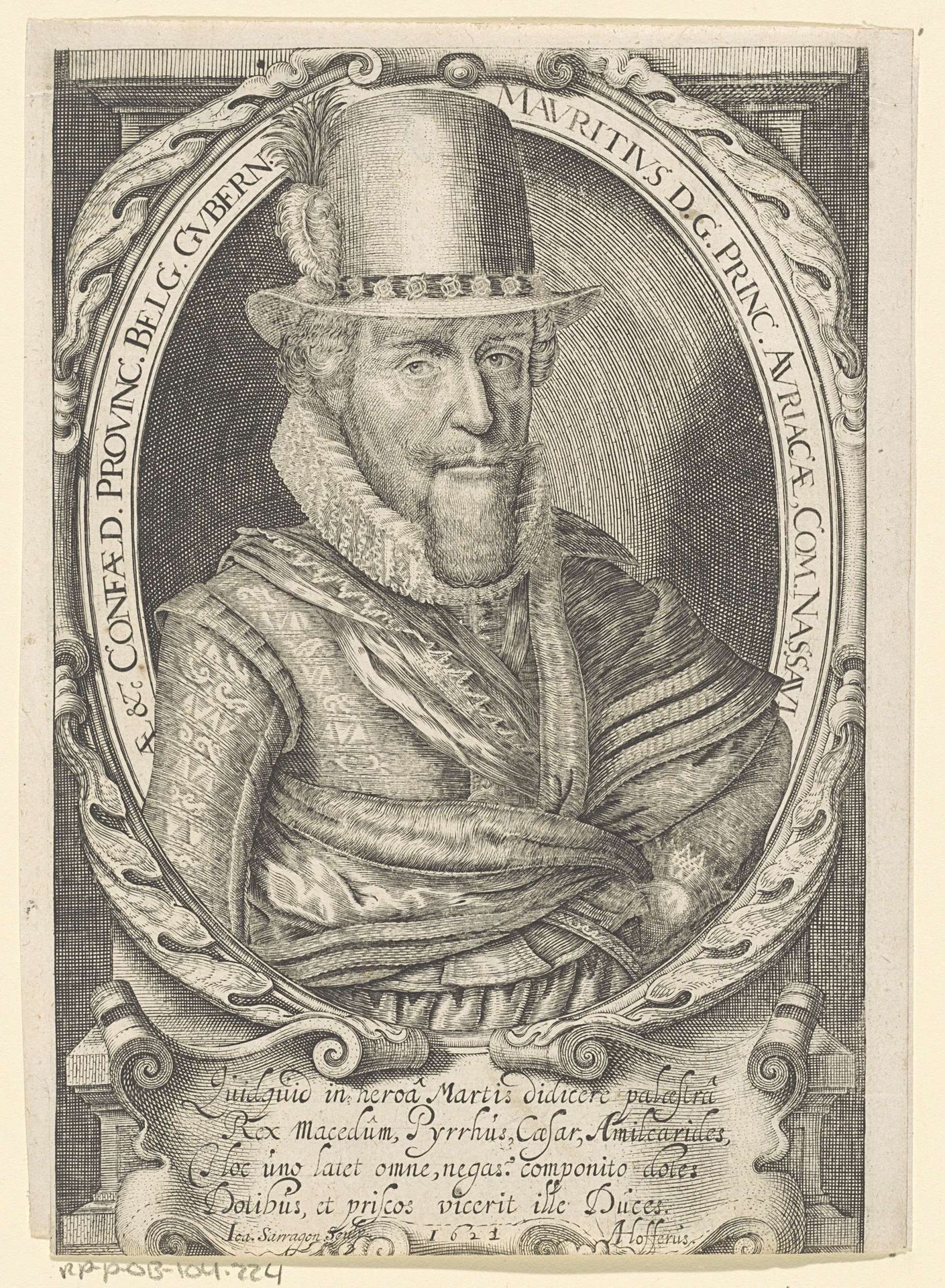Portret van Maurits, prins van Oranje by Joannes Sarragon
