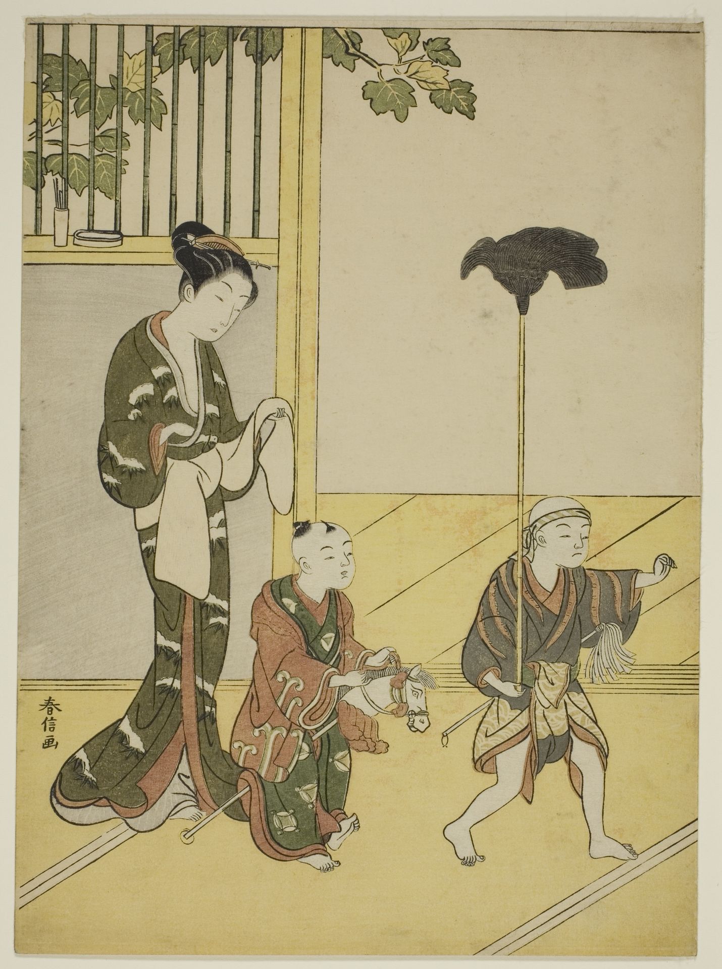 Playing Daimyo's Procession by Suzuki Harunobu 鈴木春信