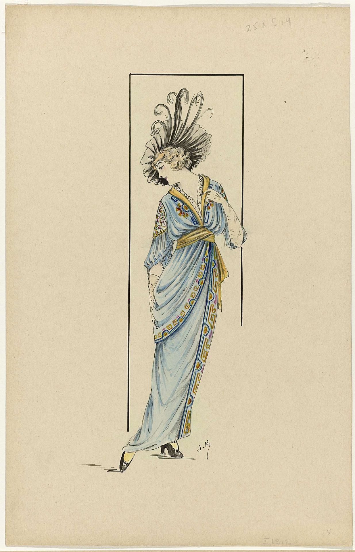 Vrouw in blauwe jurk, 1913-1914 by Jan van Brock