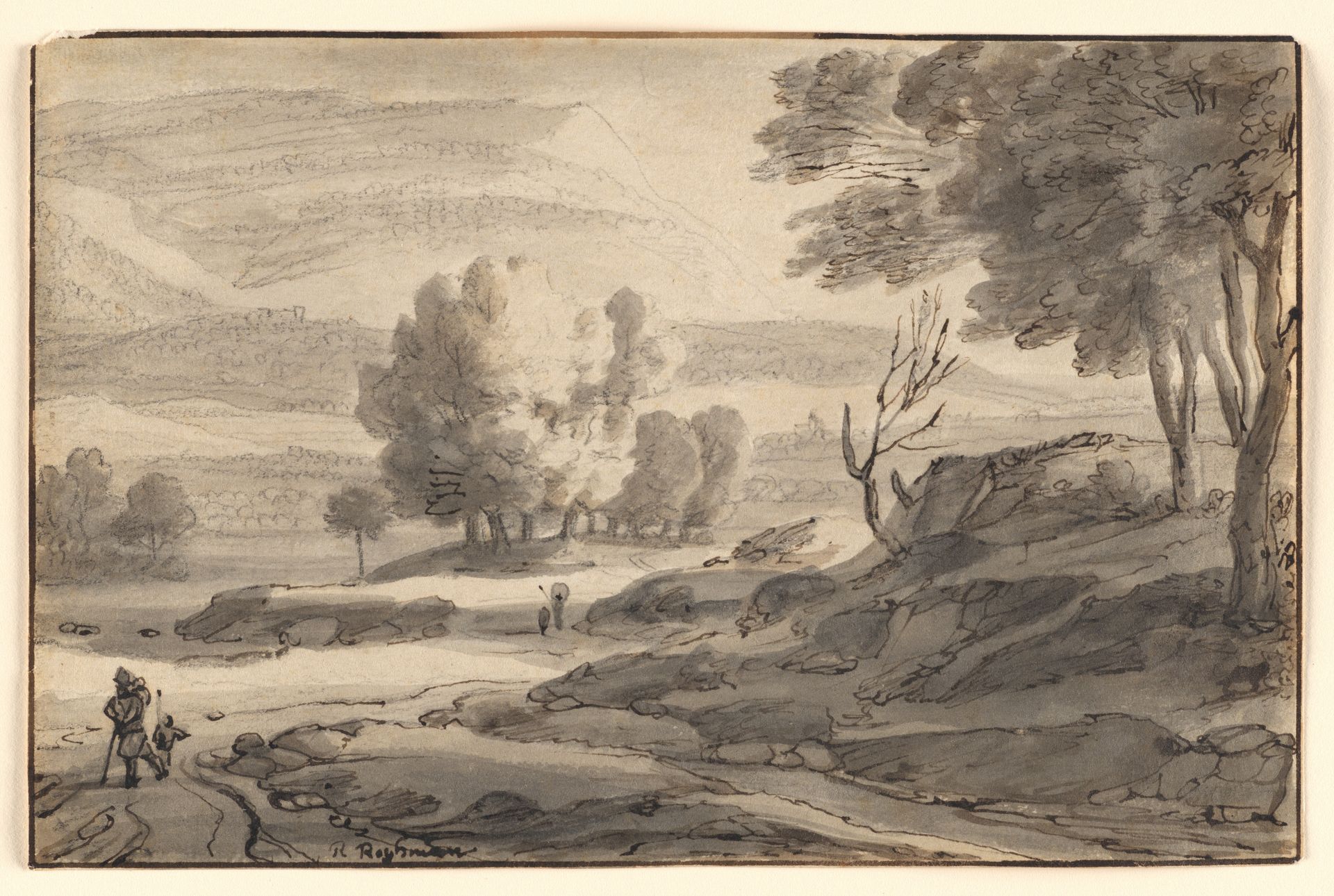 Mountainous River Landscape with Figures by Roelant Roghman