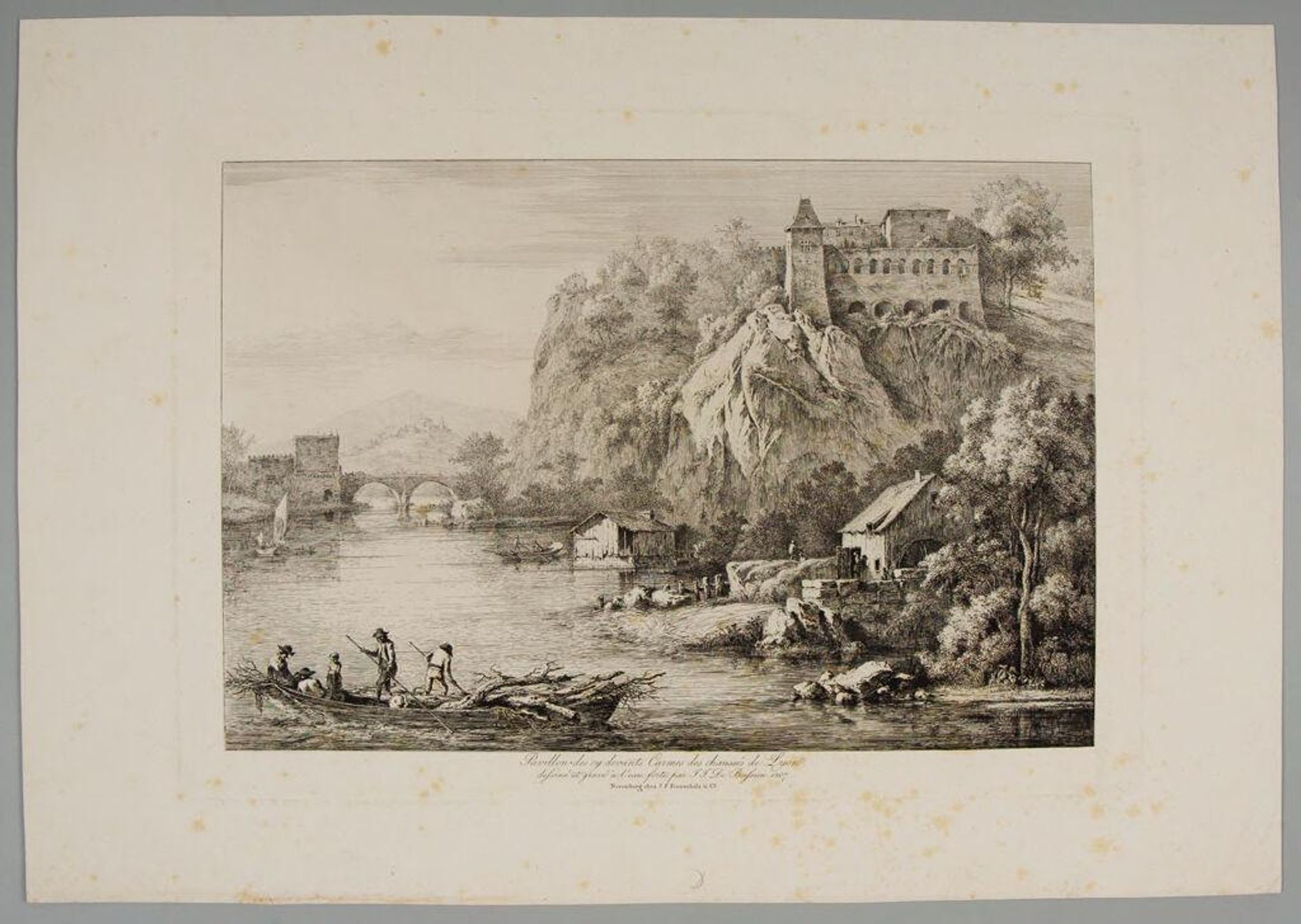 Boatman Conducting a Boat Laden with Old Trees by Jean Jacques de Boissieu