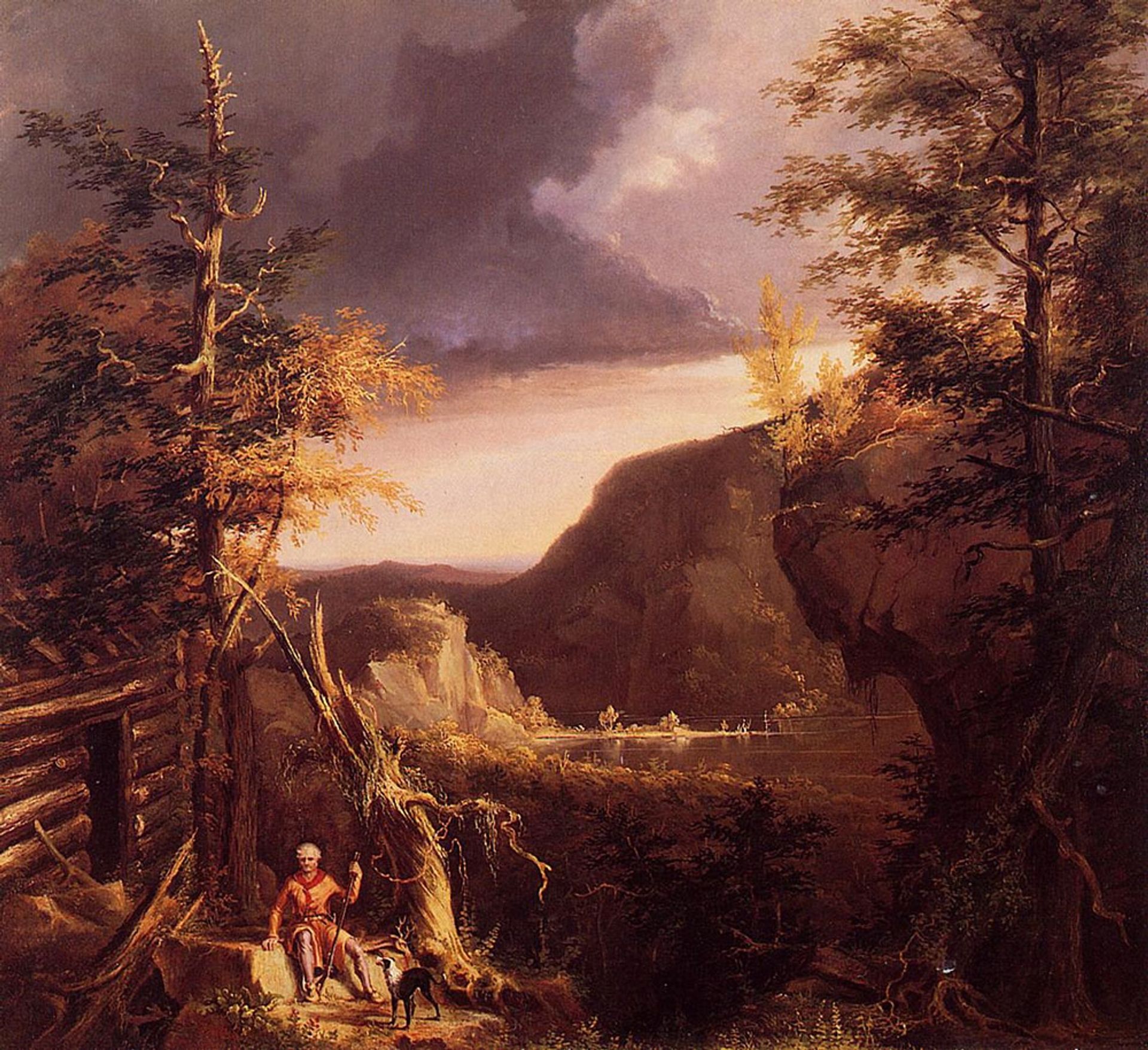 Daniel Boone Sitting at the Door of His Cabin on the Great Osage Lake by Thomas Cole