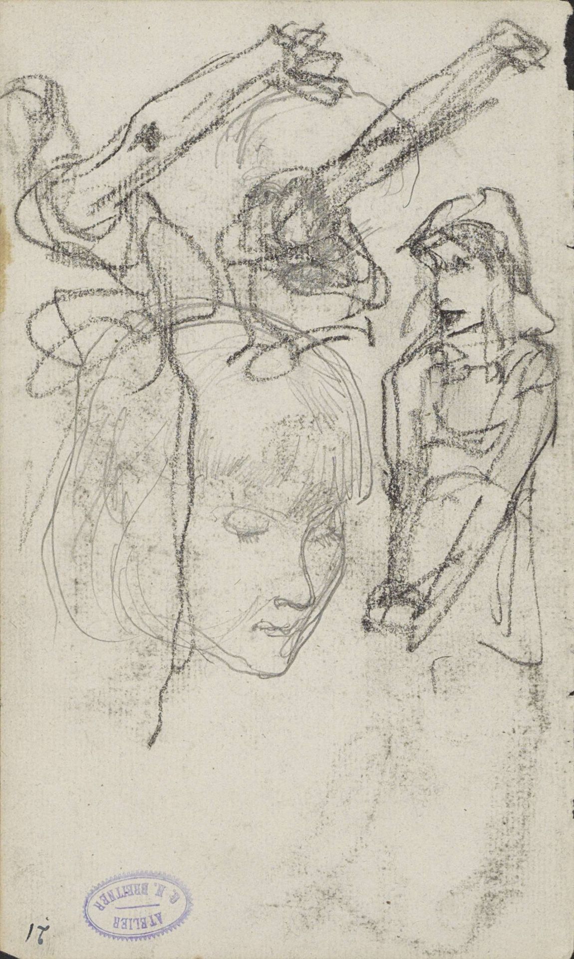 Studieblad met vrouwen by George Hendrik Breitner