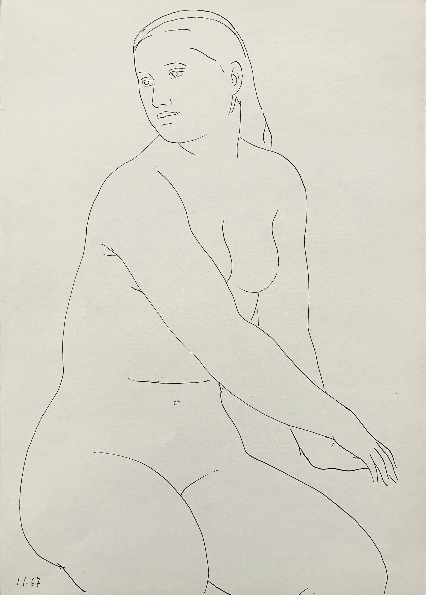 Nude sitting by Hryhorii Havrylenko
