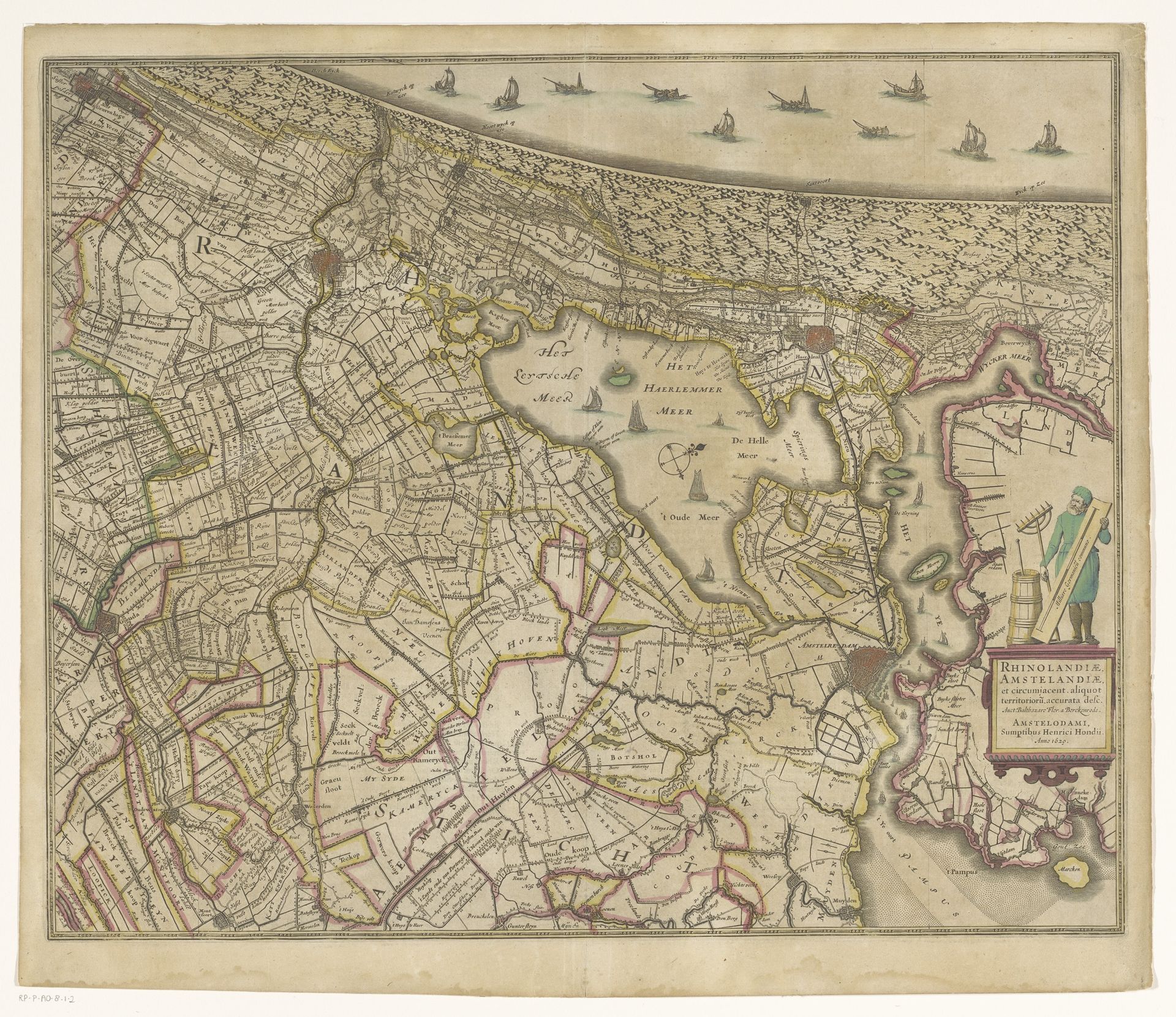 Kaart van Rijnland en Amstelland by Anonymous