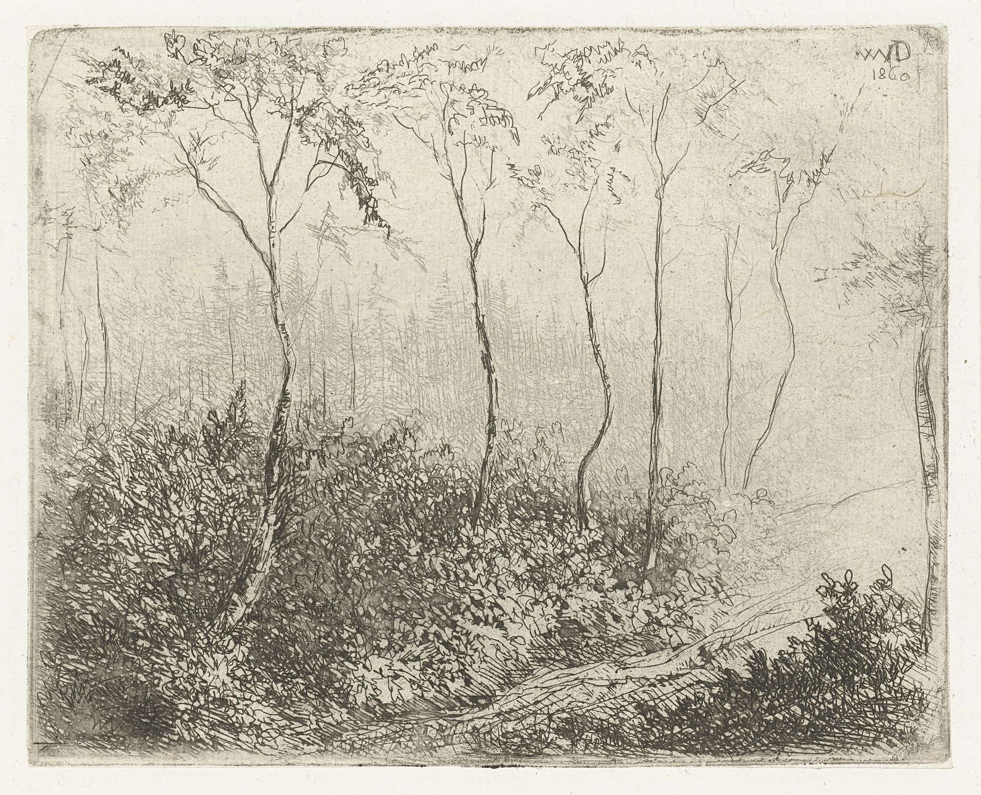 Boslandschap by Willem Matthias Jan van Dielen