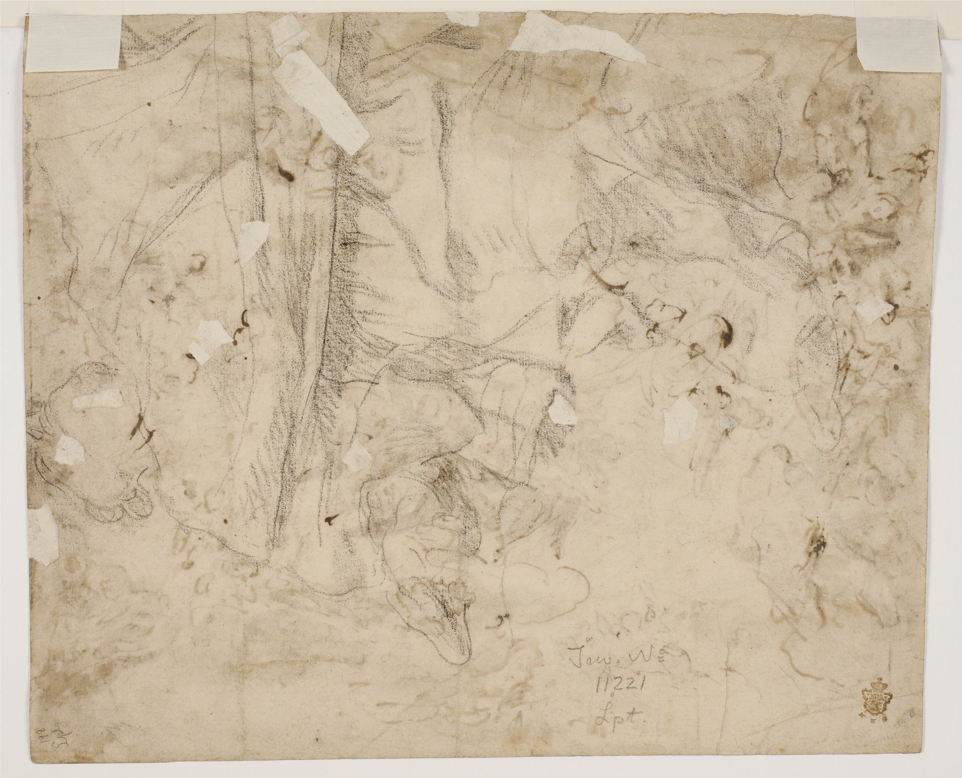 Apotheosis of a saint. Alternative study for the same saint as recto by Giovanni Antonio Pellegrini