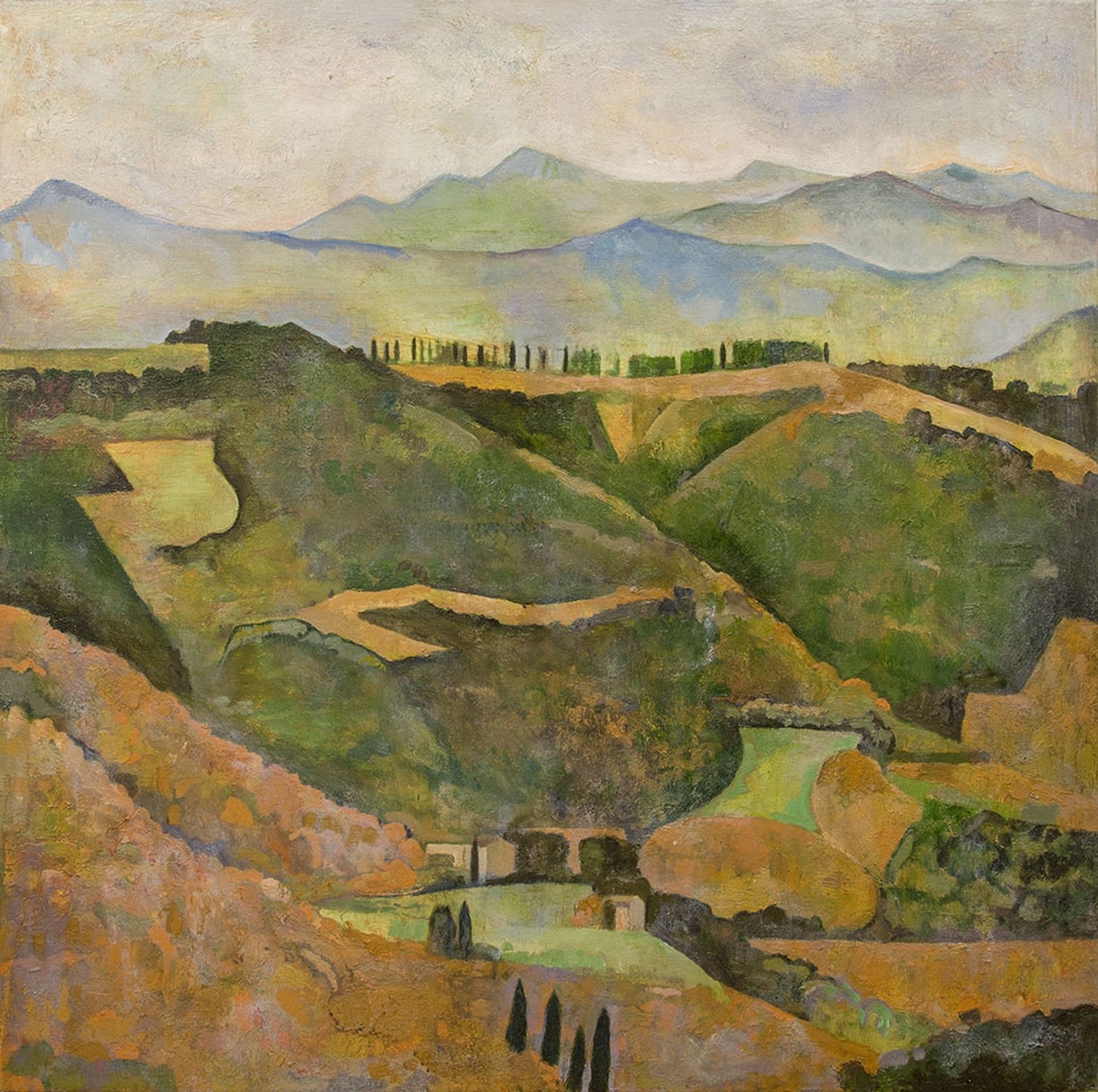 Hillside with Cypress Ridge by William Balthazar Rose