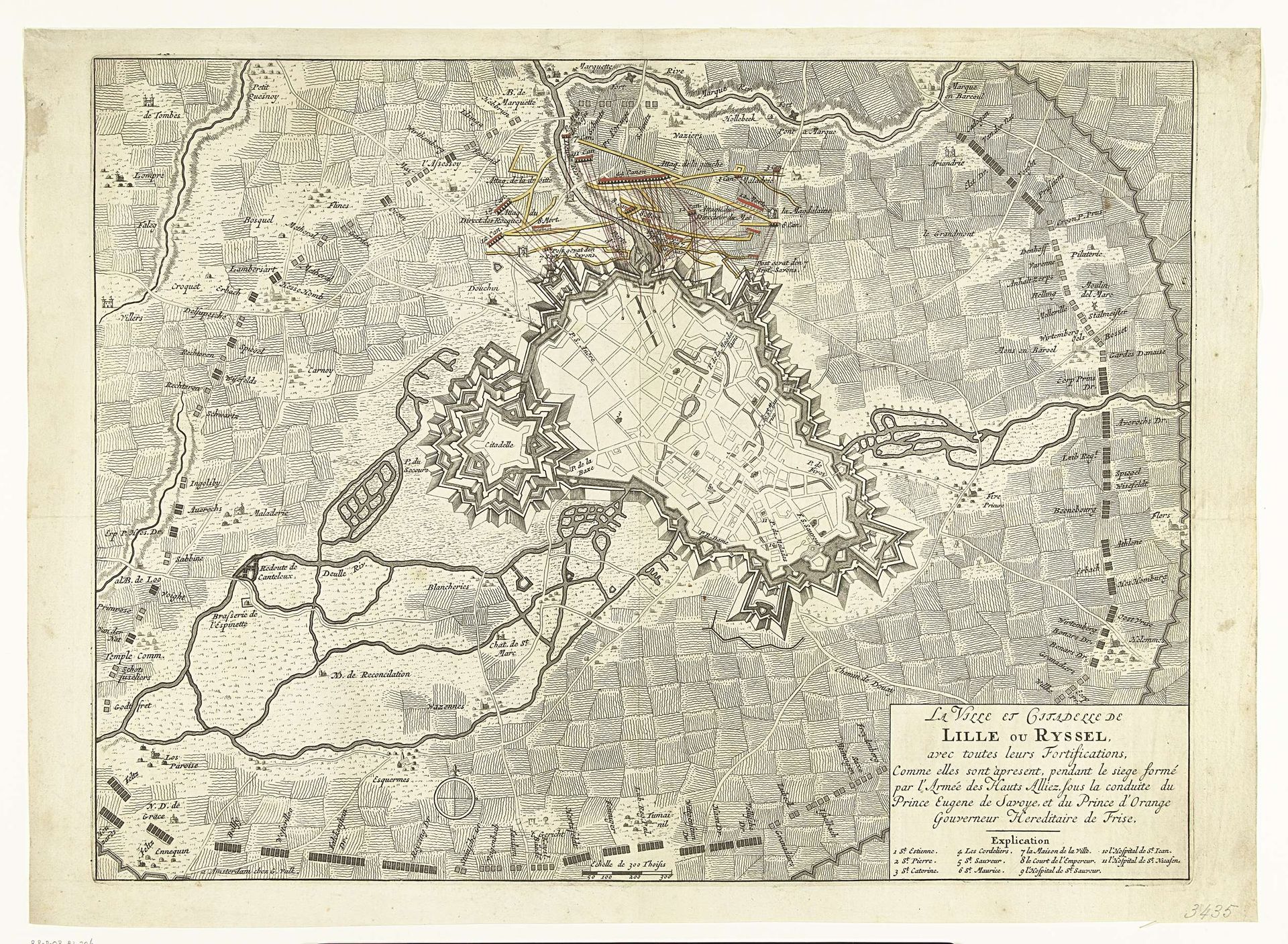 Plan van het beleg van Lille, 1708 by Anonymous